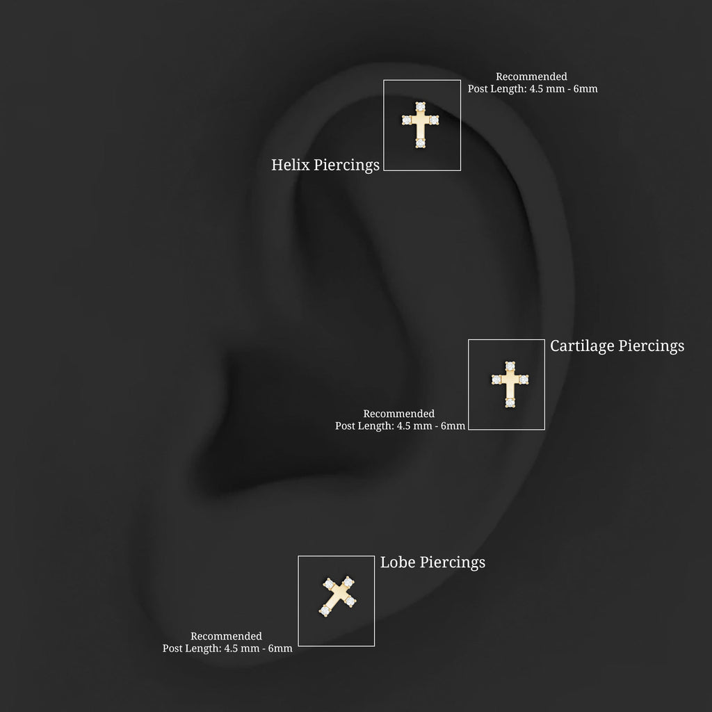 Diamond Cross Cartilage Earring - Two & Gathered