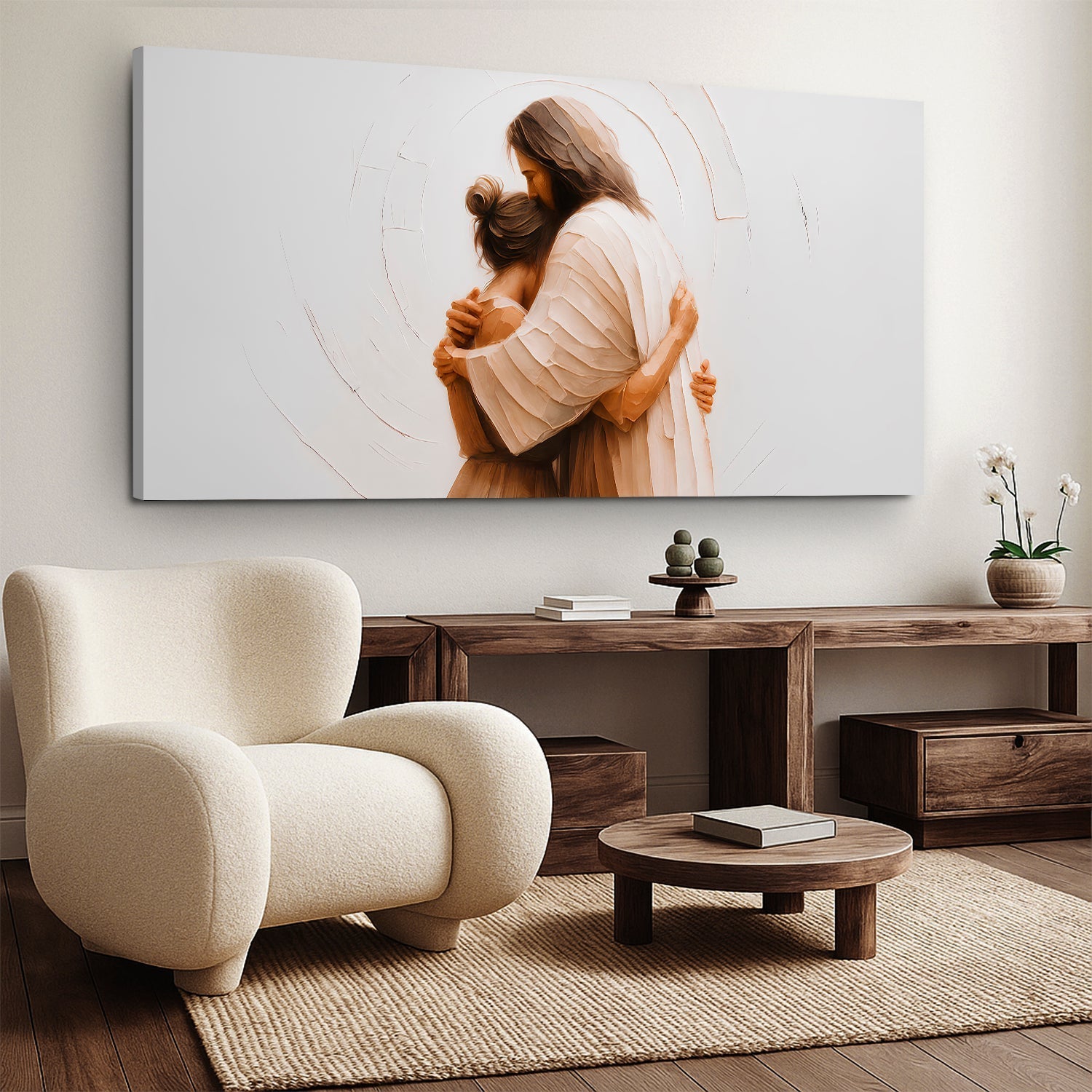 Divine Embrace of Grace Faith Wall Art II - Two & Gathered