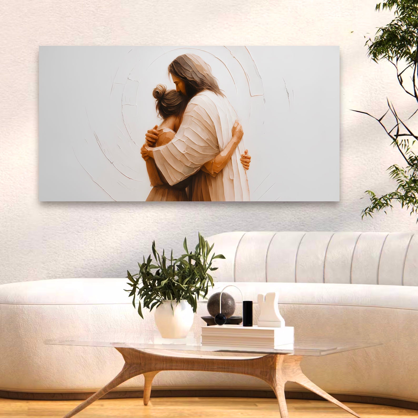 Divine Embrace of Grace Faith Wall Art II - Two & Gathered
