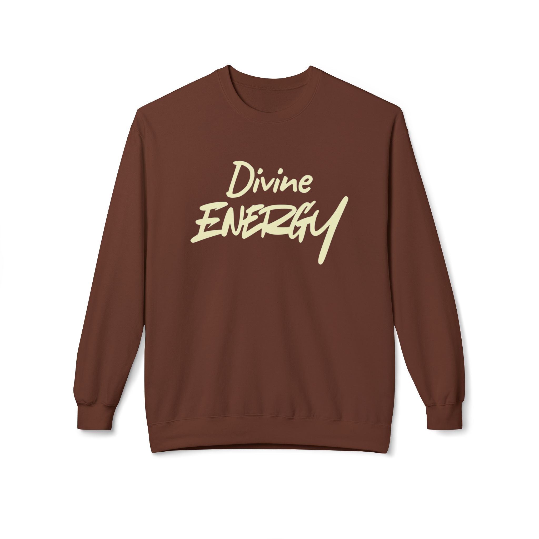 Divine Energy Crewneck Sweatshirt — Cream Script Spiritual Pullover - Two & Gathered