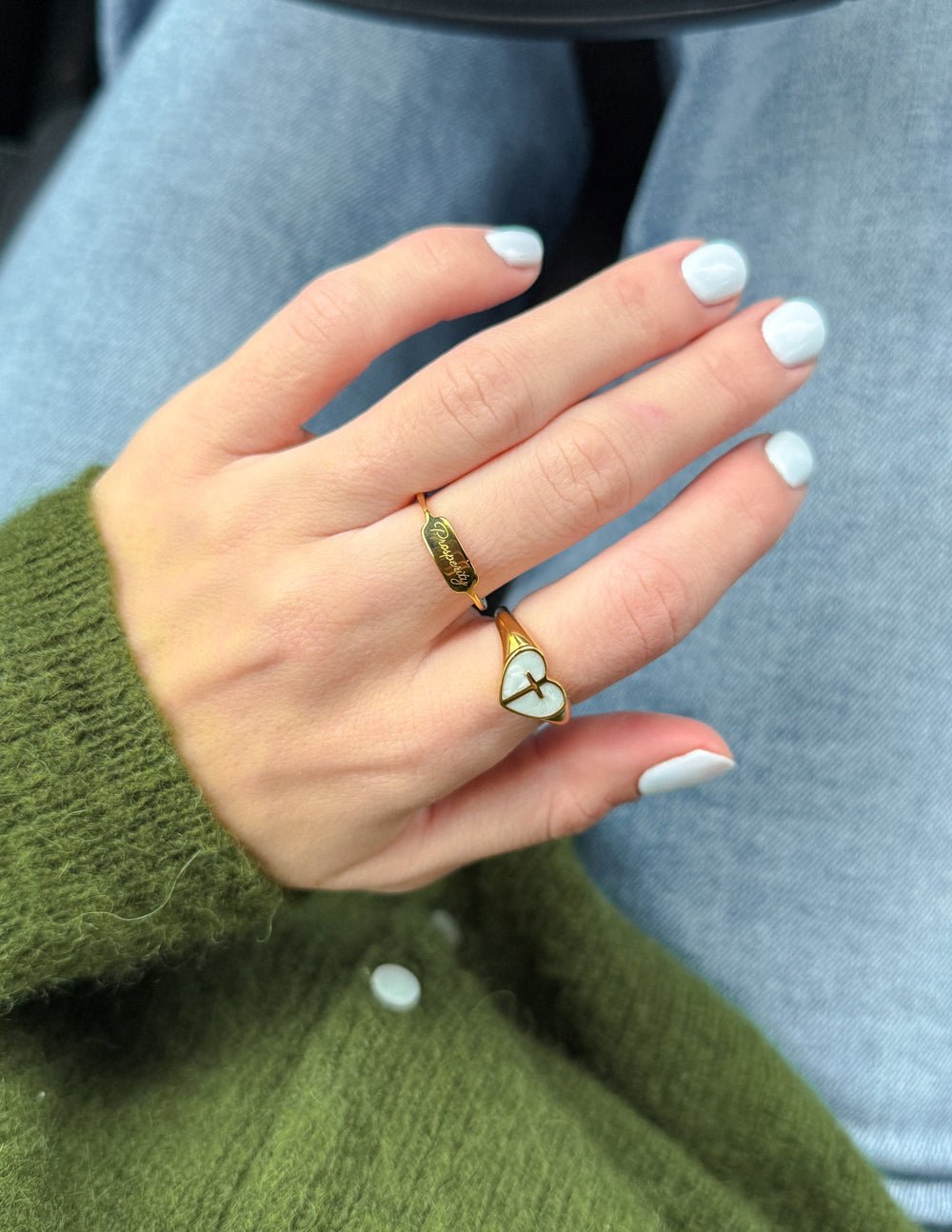 Enamel Heart Cross Ring - Two & Gathered