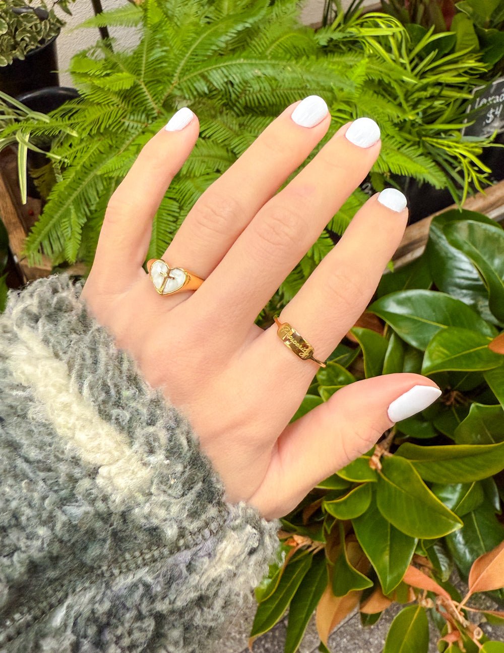 Enamel Heart Cross Ring - Two & Gathered