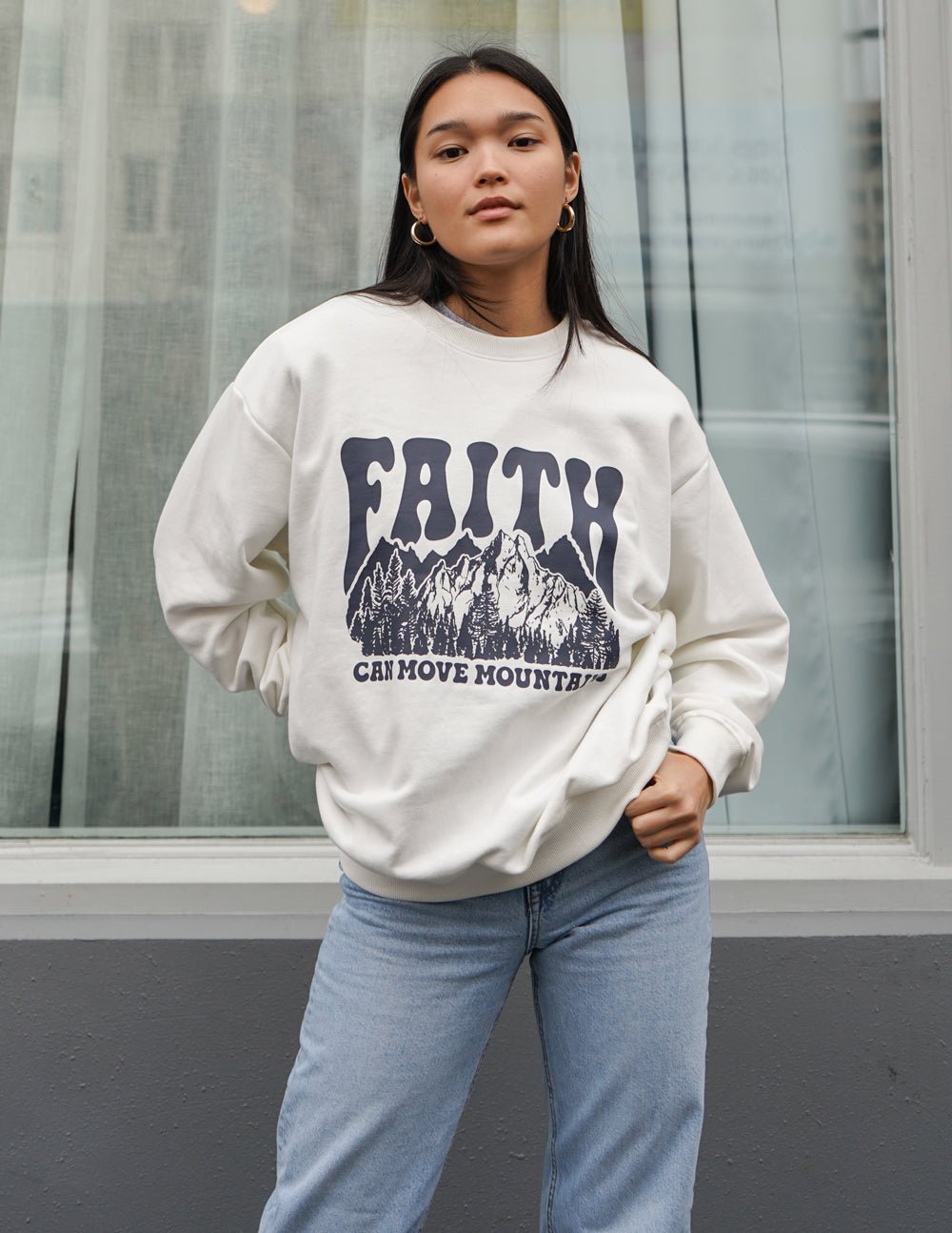 Faith Can Move Mountains Unisex Crewneck - Two & Gathered