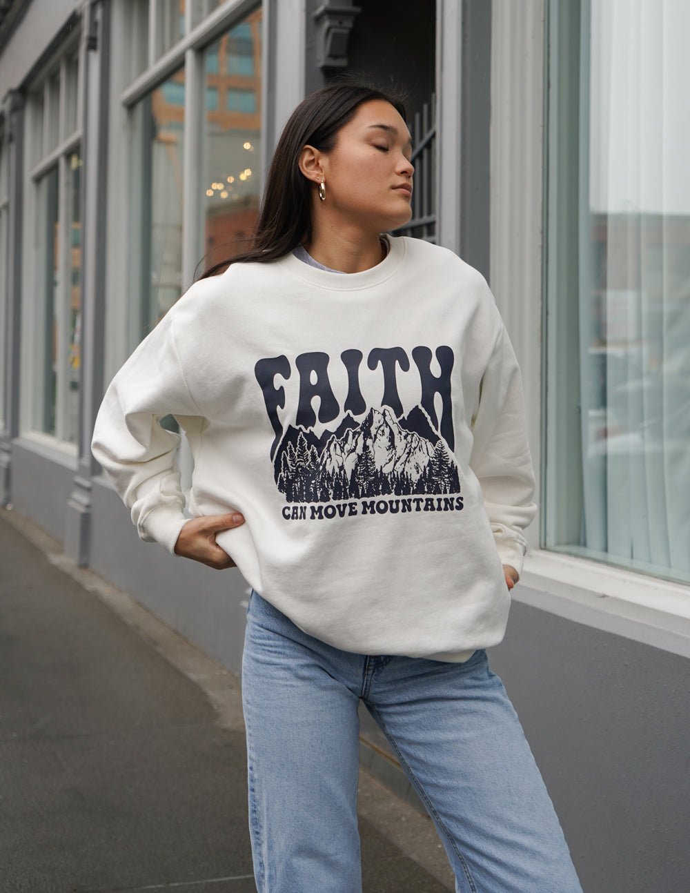 Faith Can Move Mountains Unisex Crewneck - Two & Gathered