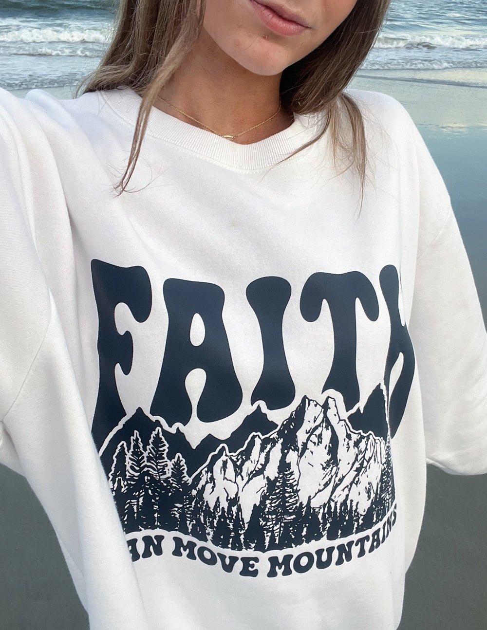 Faith Can Move Mountains Unisex Crewneck - Two & Gathered