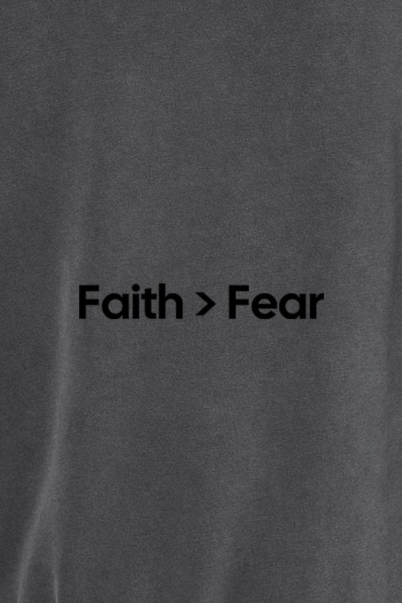 Faith > Fear Unisex Pigment - Dyed Hoodie Sweatshirt - Two & Gathered
