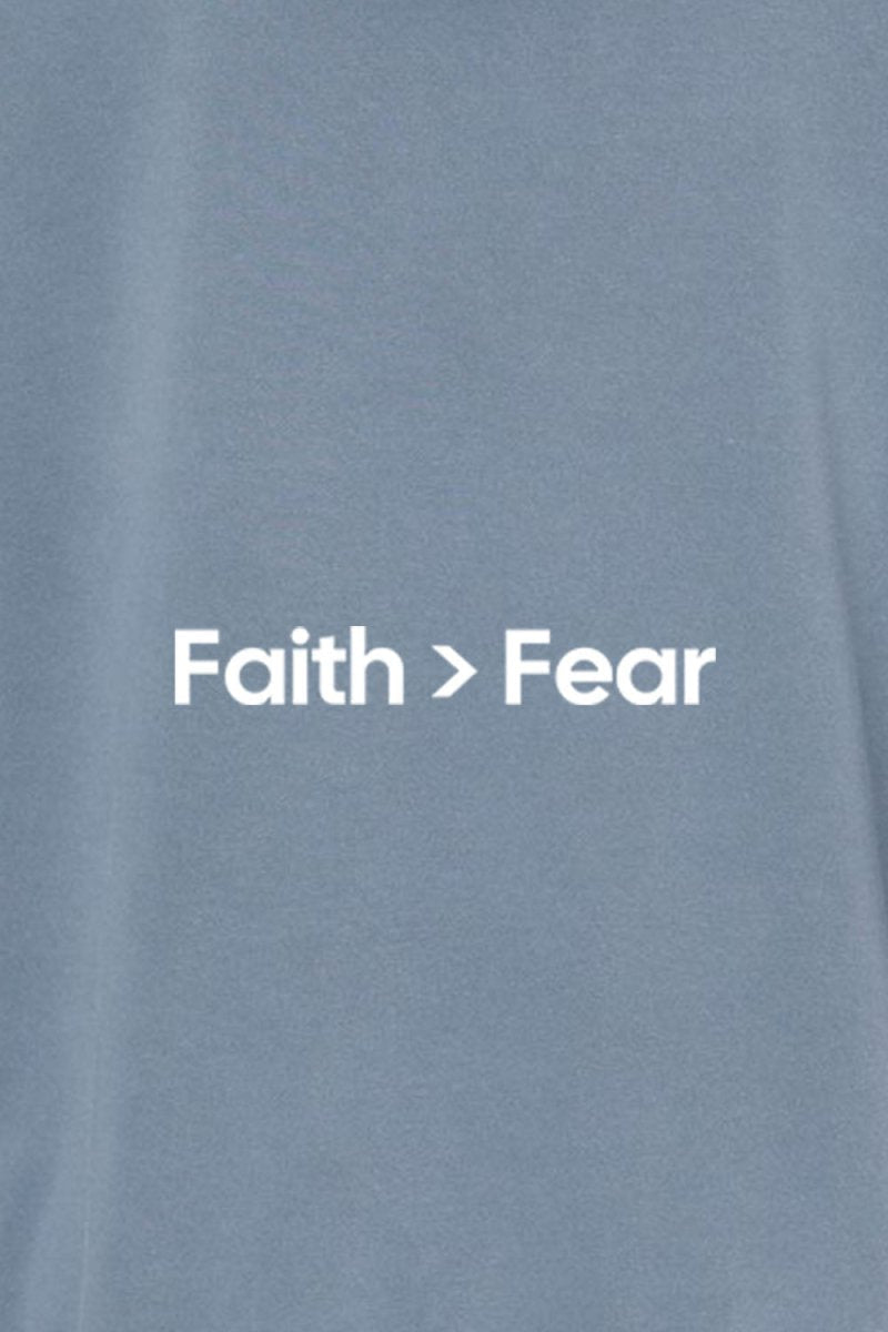 Faith > Fear Unisex Pigment - Dyed Hoodie Sweatshirt - Two & Gathered