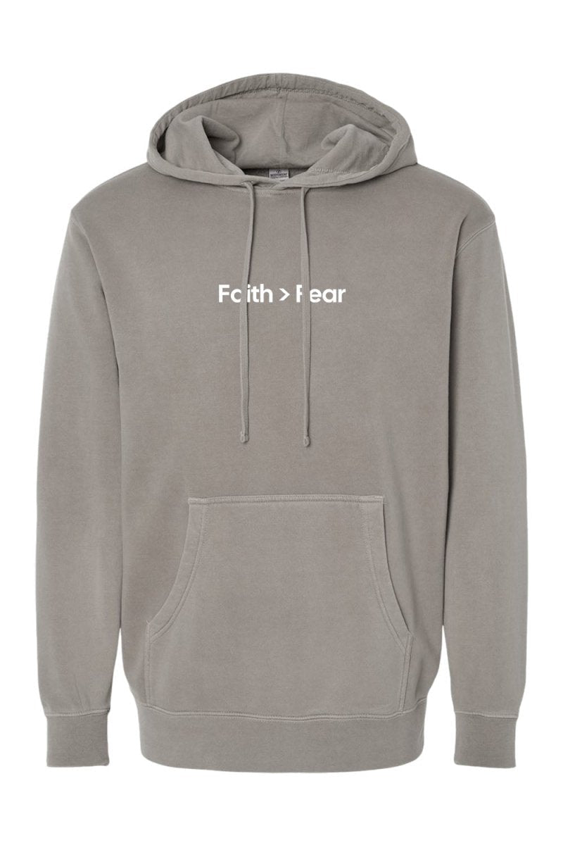 Faith > Fear Unisex Pigment - Dyed Hoodie Sweatshirt - Two & Gathered