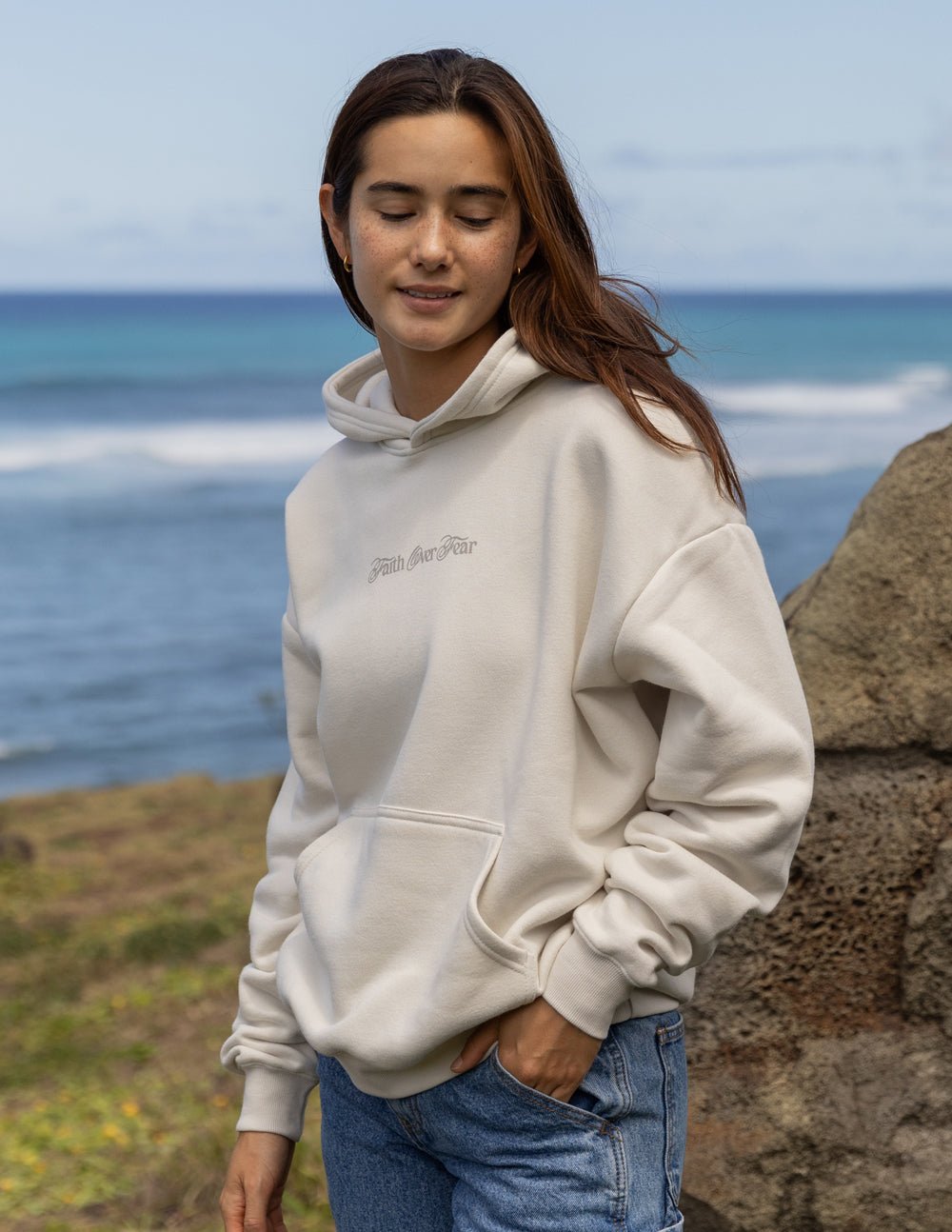 Faith Over Fear Taupe Unisex Hoodie - Two & Gathered