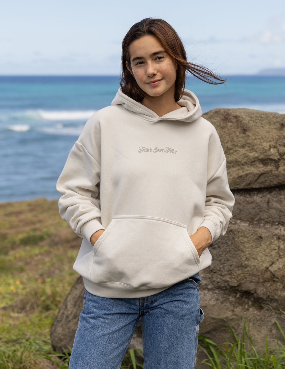 Faith Over Fear Taupe Unisex Hoodie - Two & Gathered