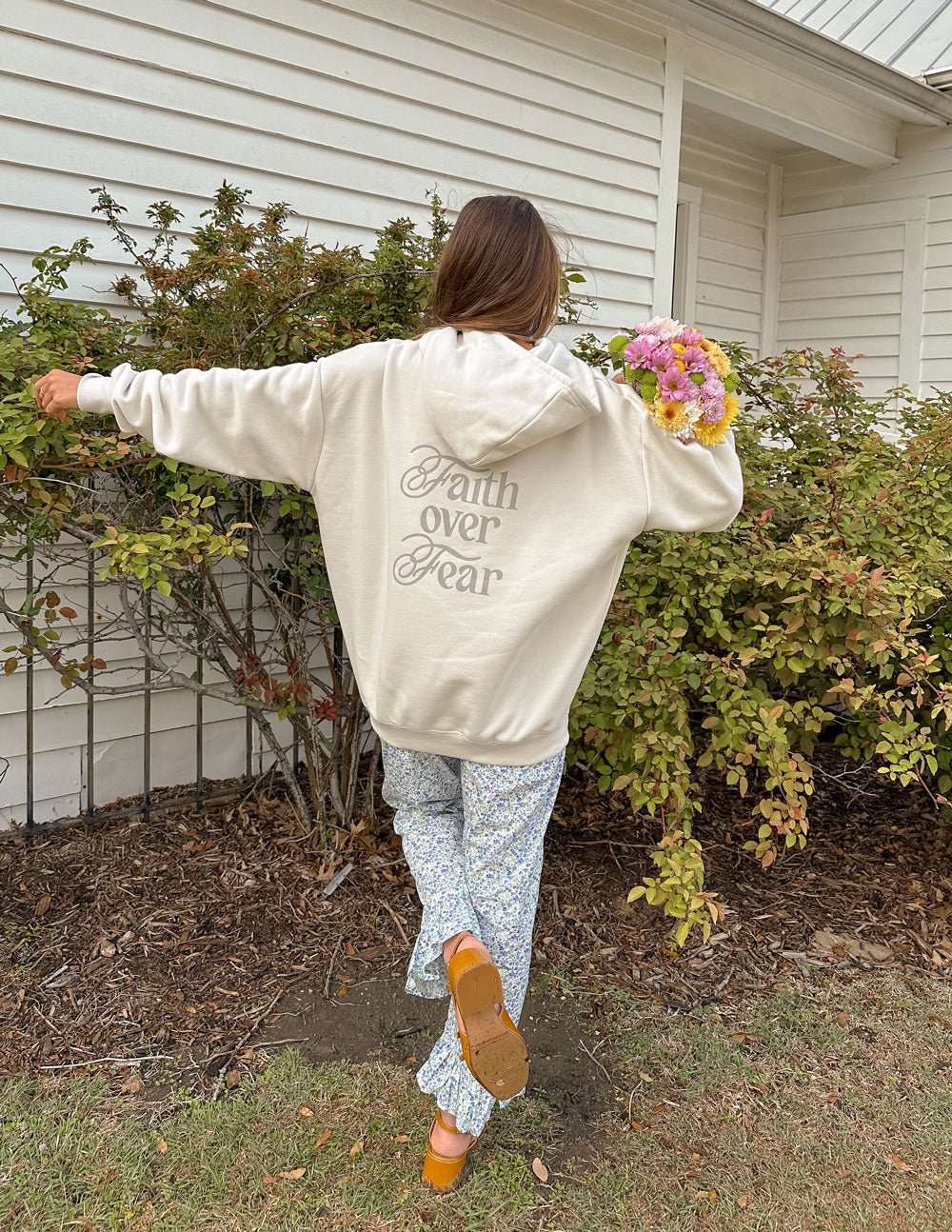 Faith Over Fear Taupe Unisex Hoodie - Two & Gathered