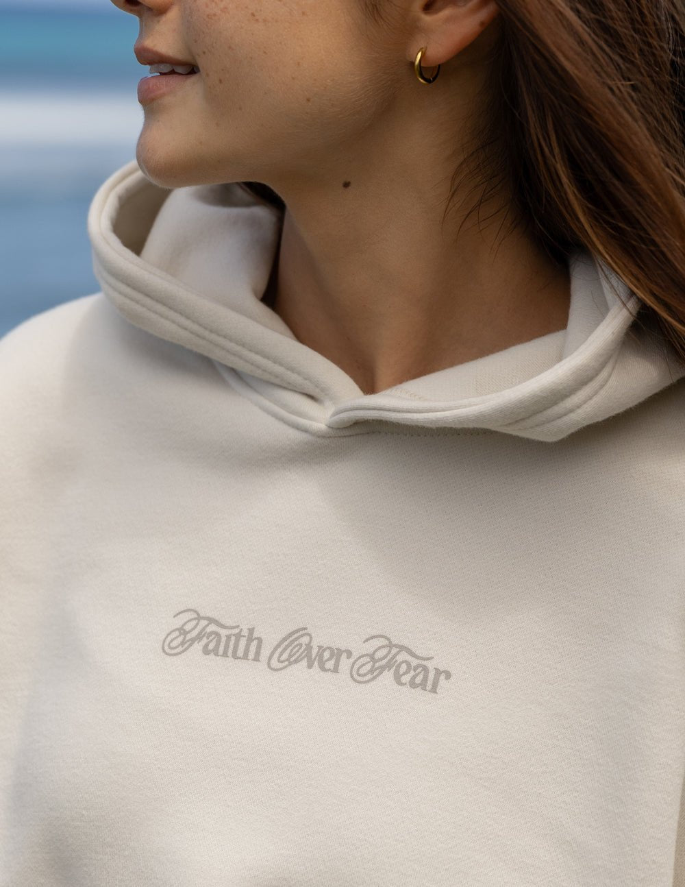 Faith Over Fear Taupe Unisex Hoodie - Two & Gathered