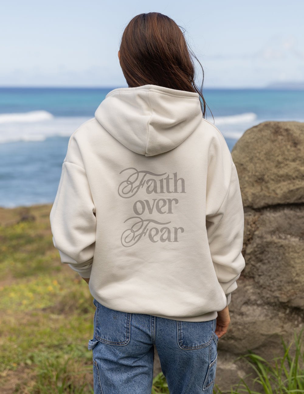 Faith Over Fear Taupe Unisex Hoodie - Two & Gathered