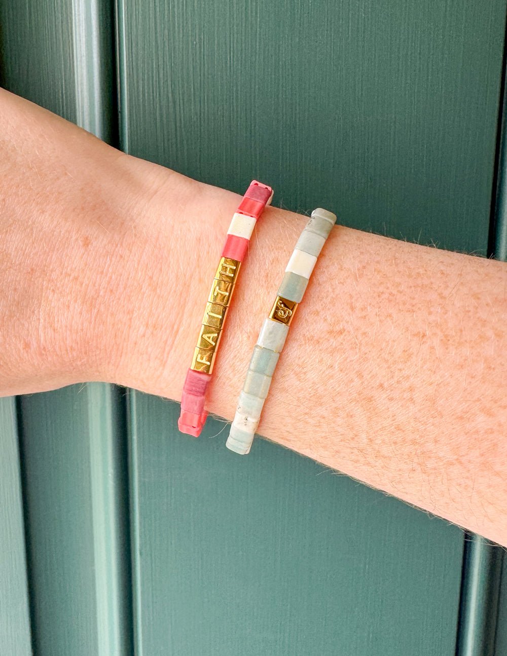 Faith Tile Letter Bracelet - Two & Gathered