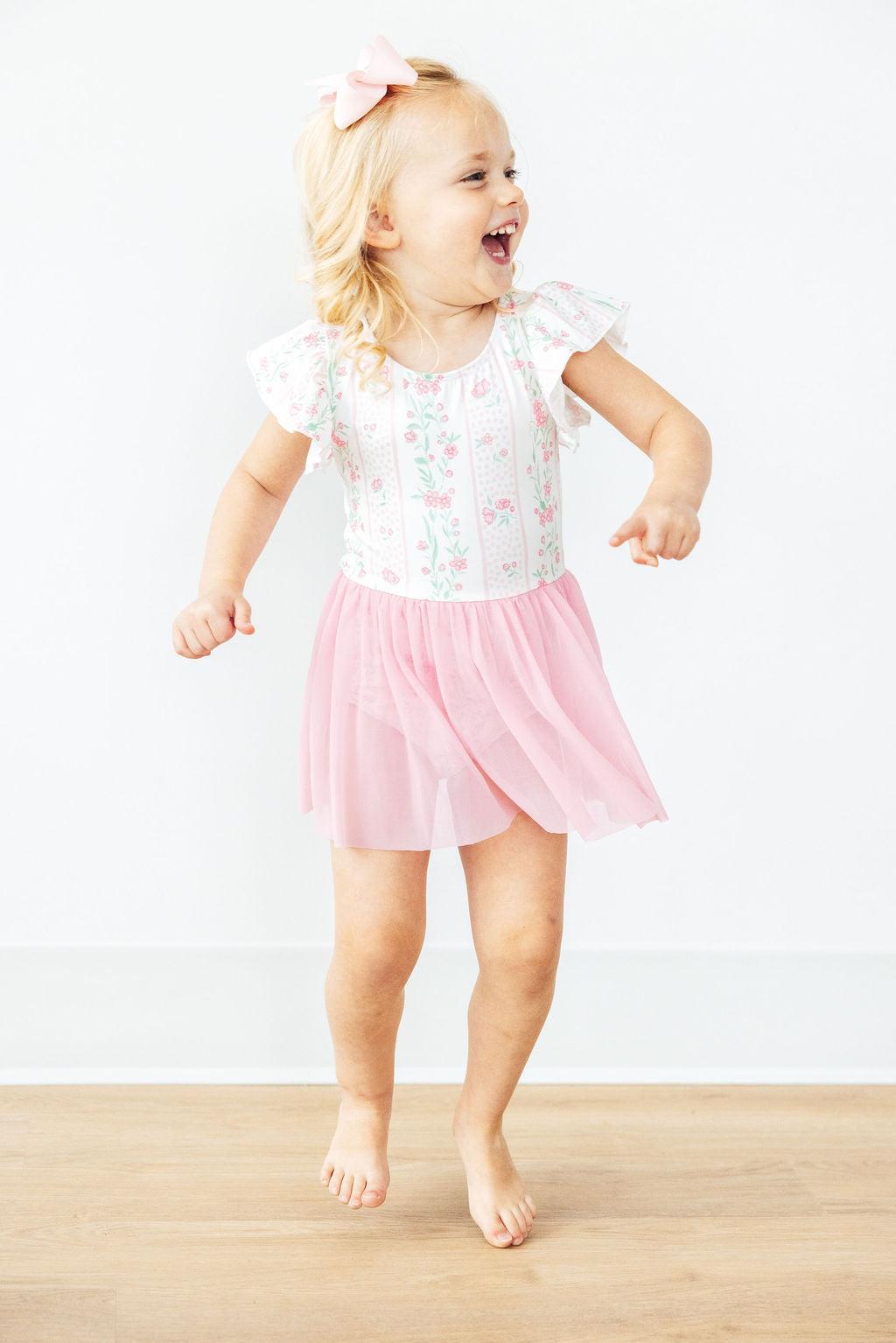 Fancy Florals S/S Twirl Leotard - Two & Gathered