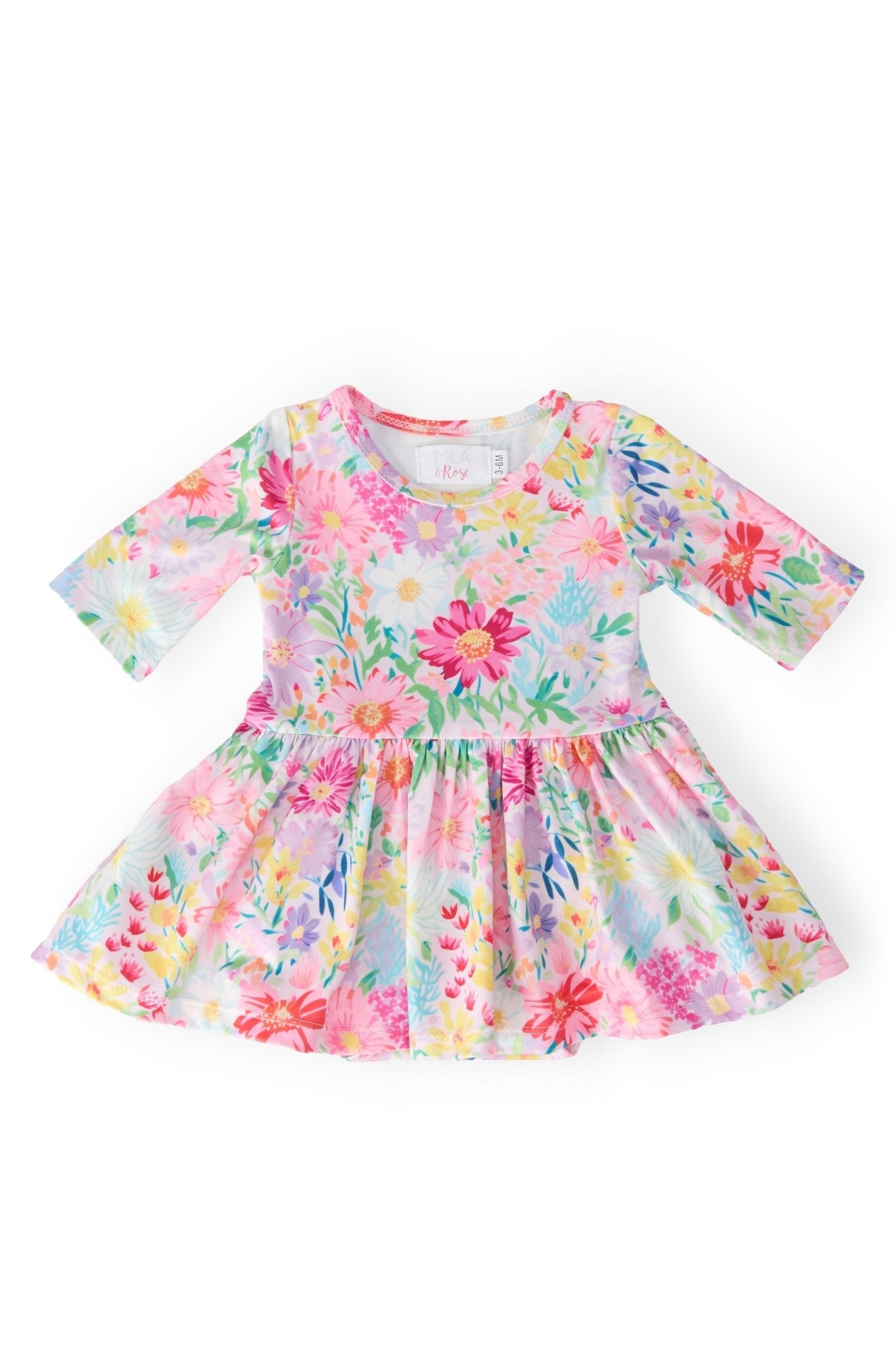 Field of Flowers 3/4 Twirl Bodysuit - Two & Gathered