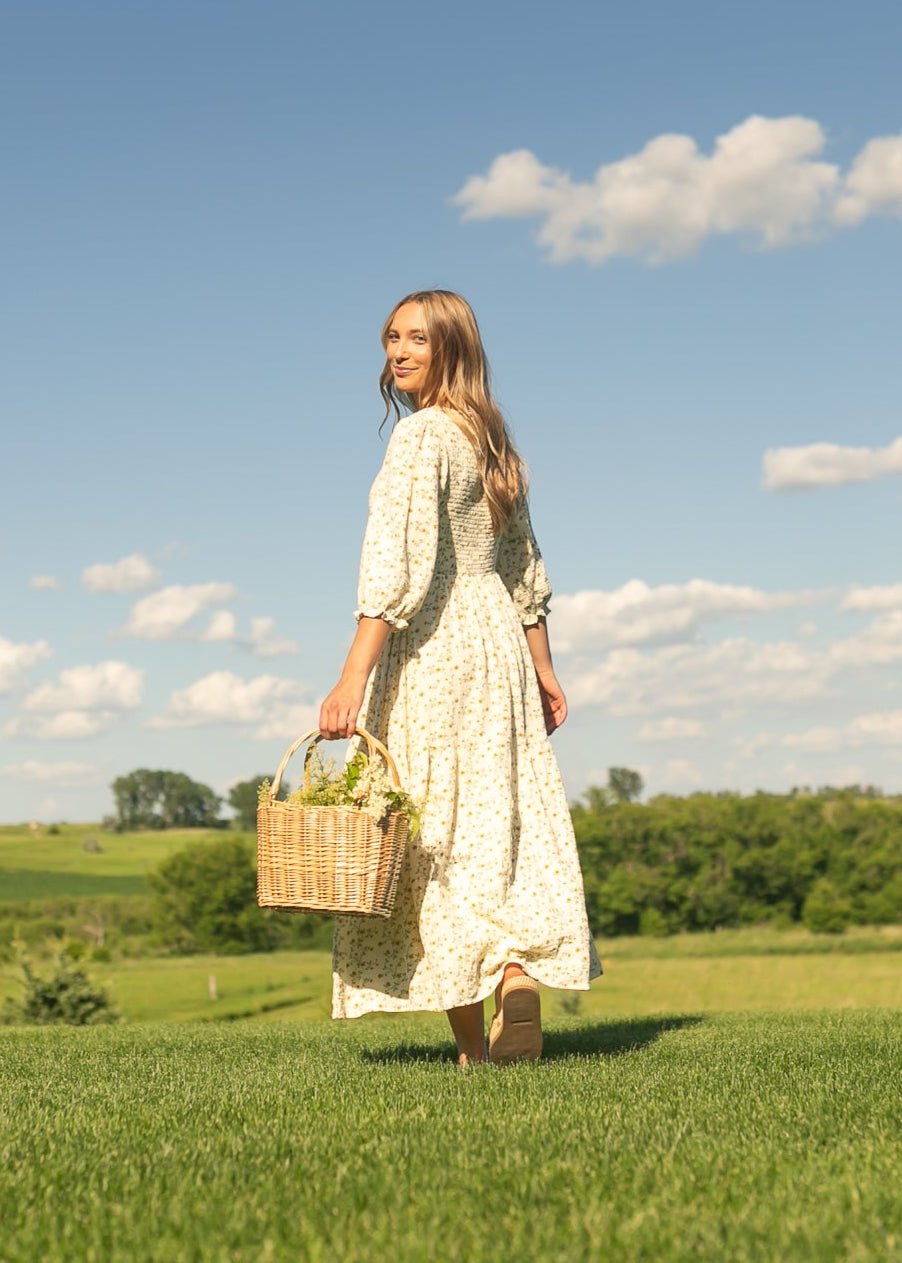 Flora Smocked Midi Dress - Two & Gathered
