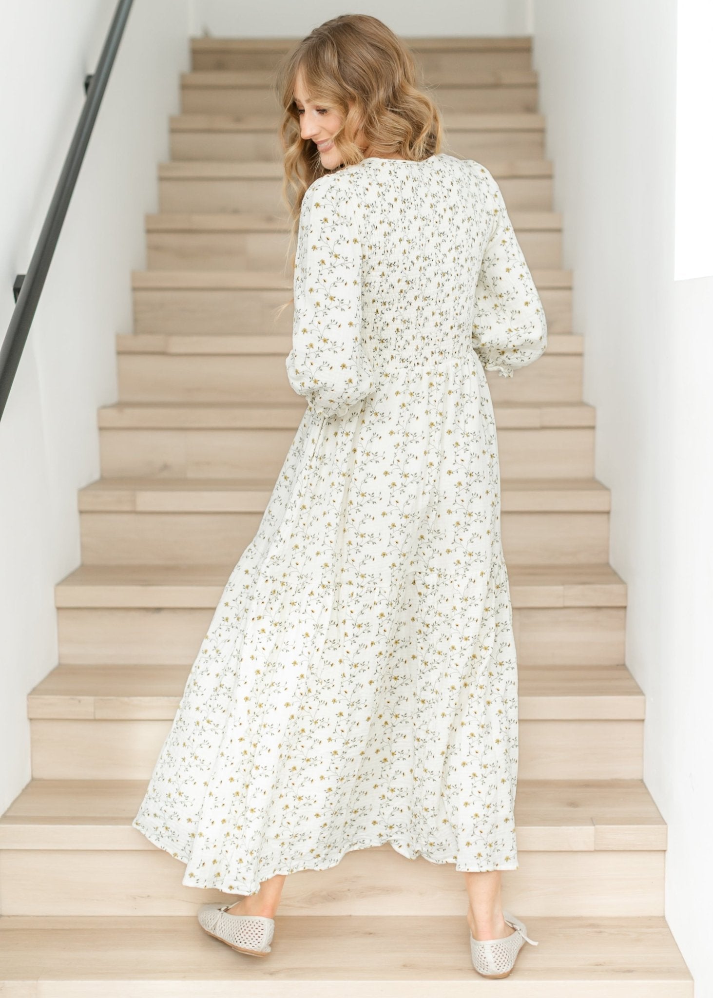 Flora Smocked Midi Dress - Two & Gathered