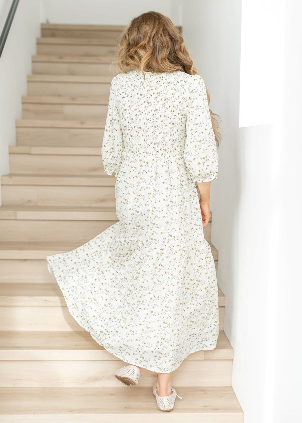 Flora Smocked Midi Dress - Two & Gathered