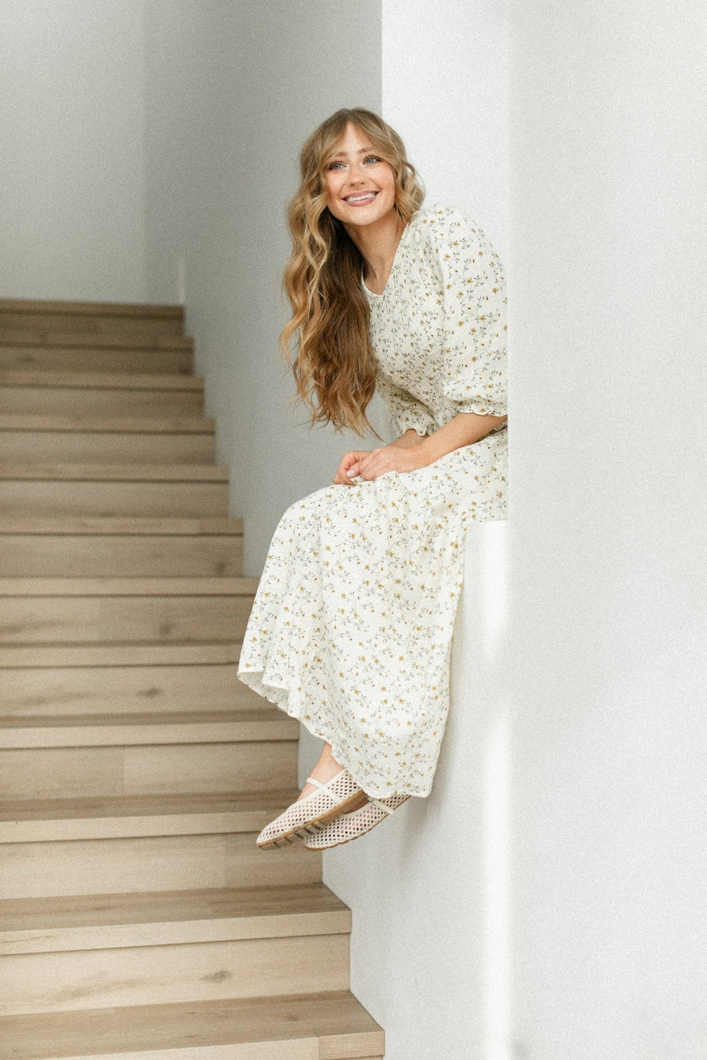 Flora Smocked Midi Dress - Two & Gathered