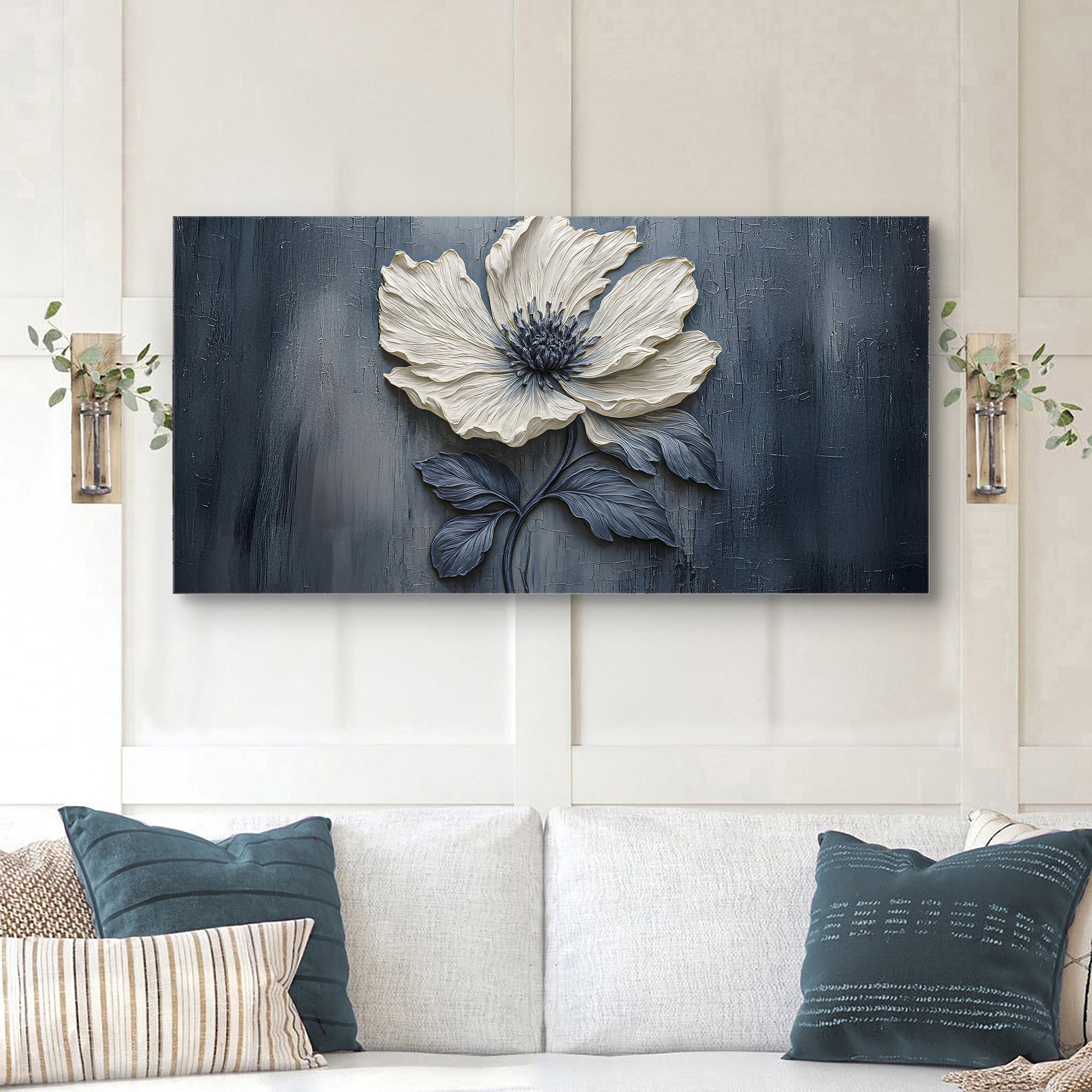 Floral Clay Relief Wall Art - Two & Gathered