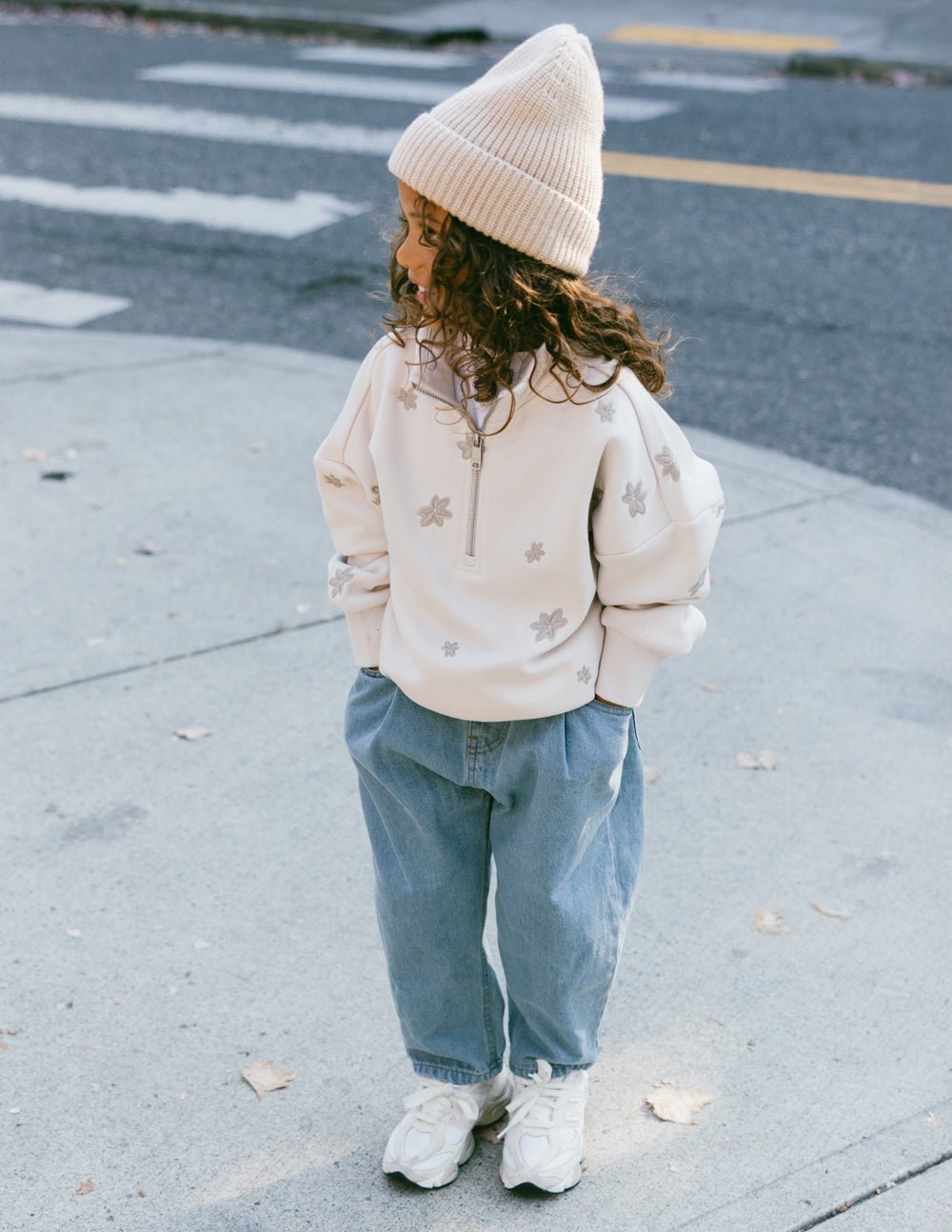 Floral Kids Half - Zip - Two & Gathered