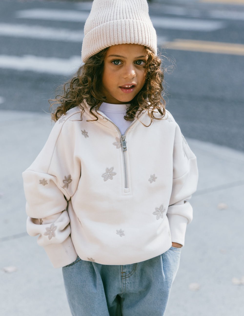 Floral Kids Half - Zip - Two & Gathered