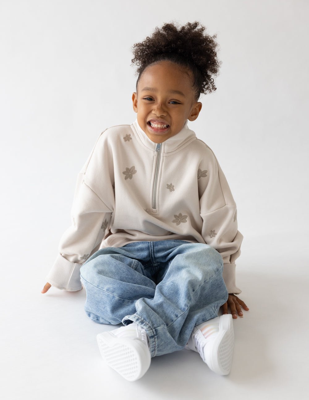 Floral Kids Half - Zip - Two & Gathered