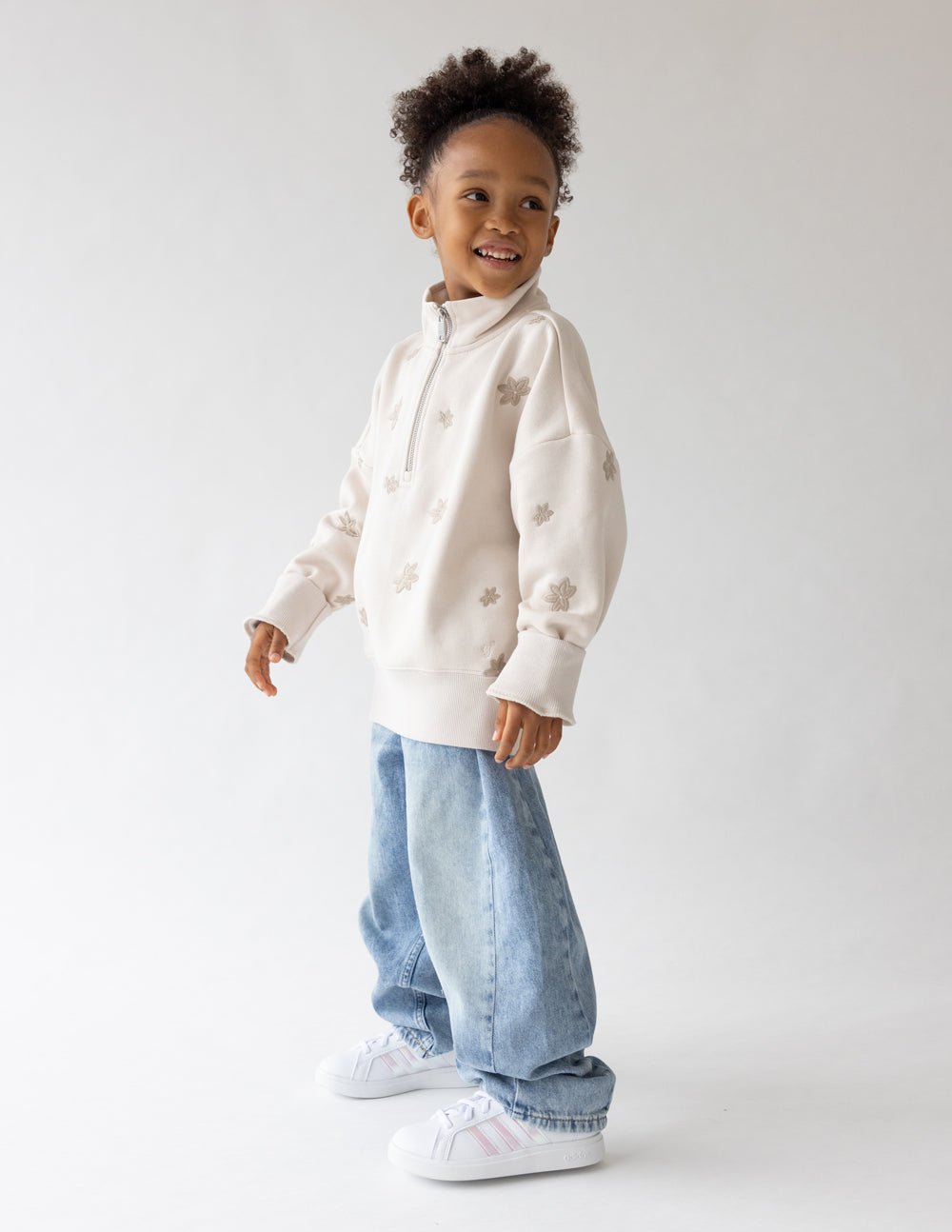 Floral Kids Half - Zip - Two & Gathered