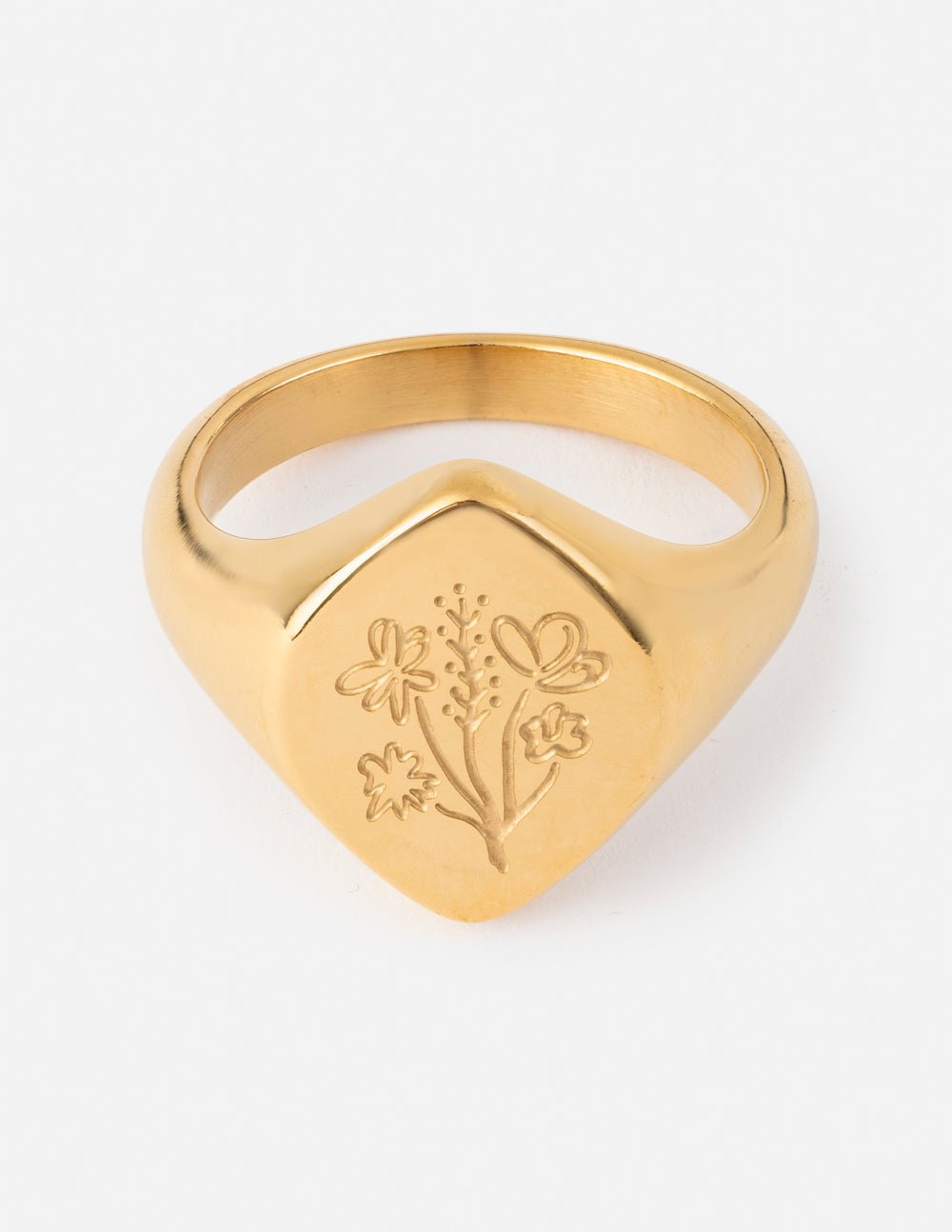 Floral Signet Ring - Two & Gathered