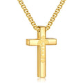 Football Cross Necklace for Boys Stainless Steel Gold Pendant Chain - Two & Gathered