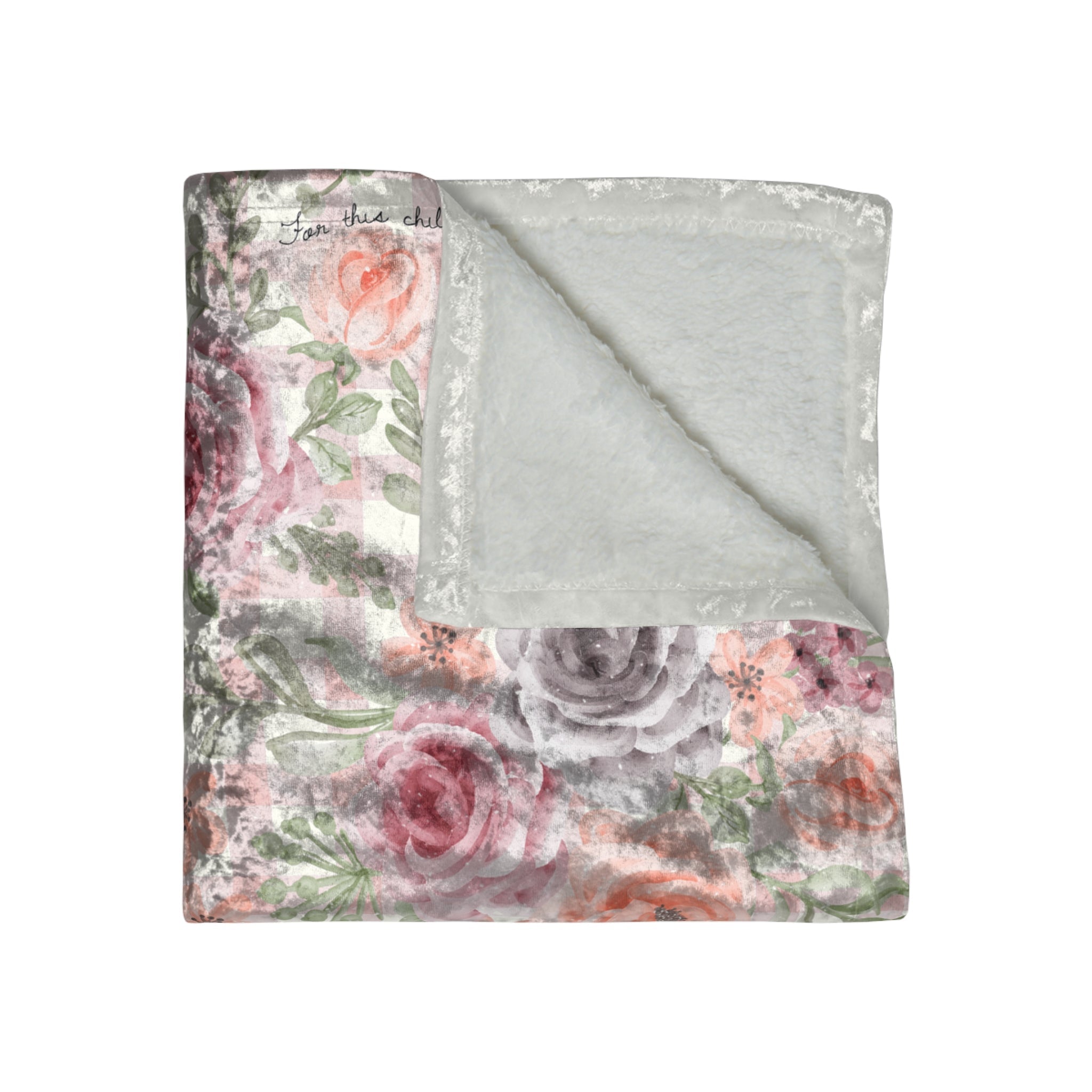 For This Child I Have Prayed Crushed Velvet Blanket - Two & Gathered