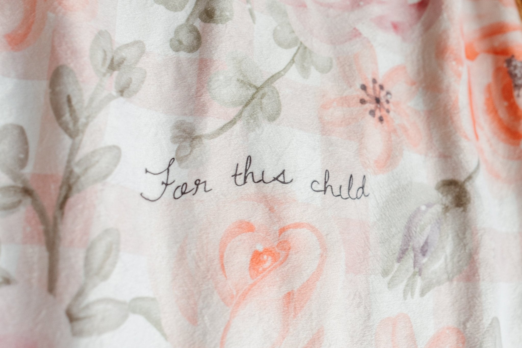 For This Child I Have Prayed Minky Blanket - Two & Gathered