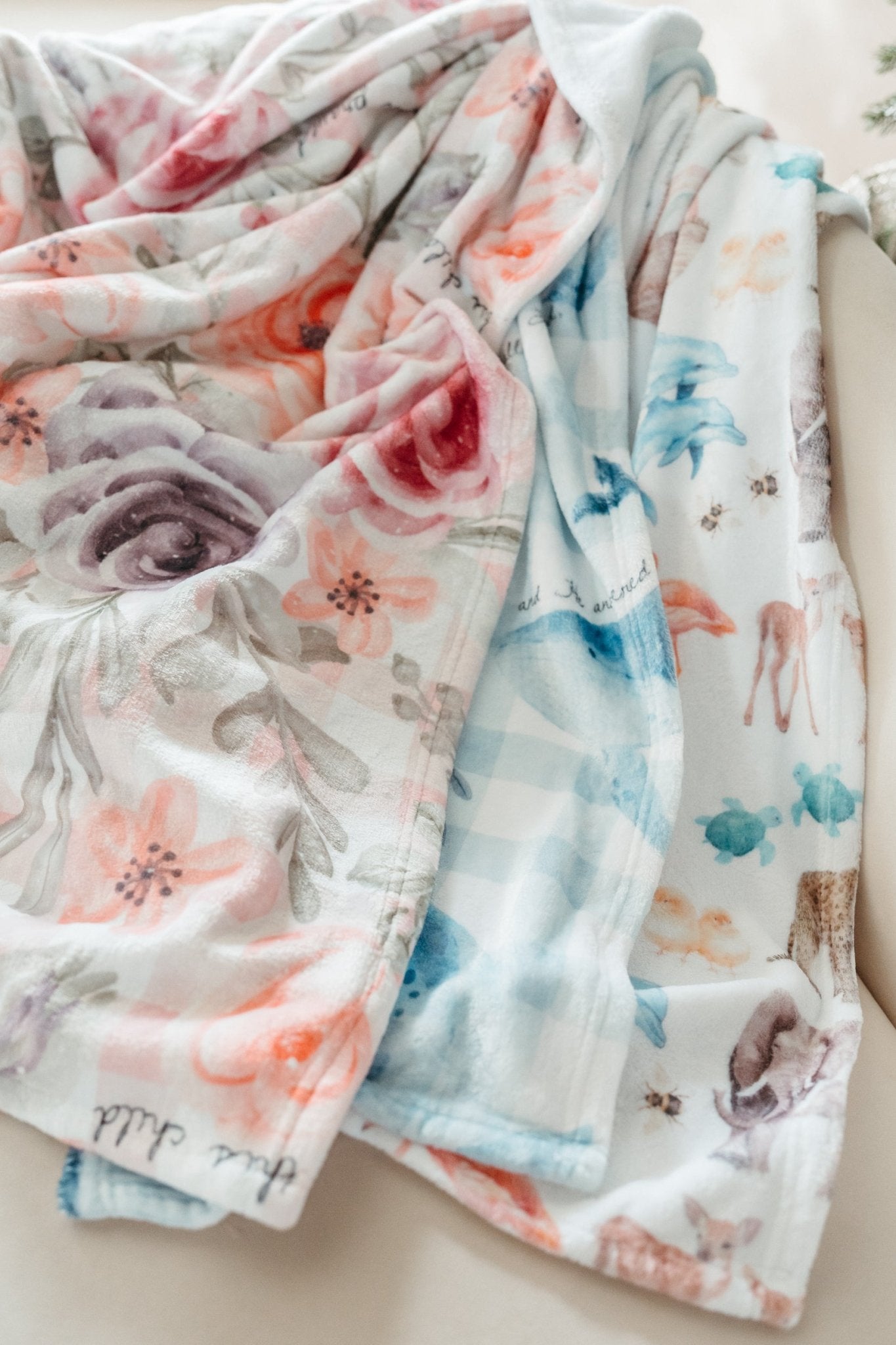 For This Child I Have Prayed Minky Blanket - Two & Gathered