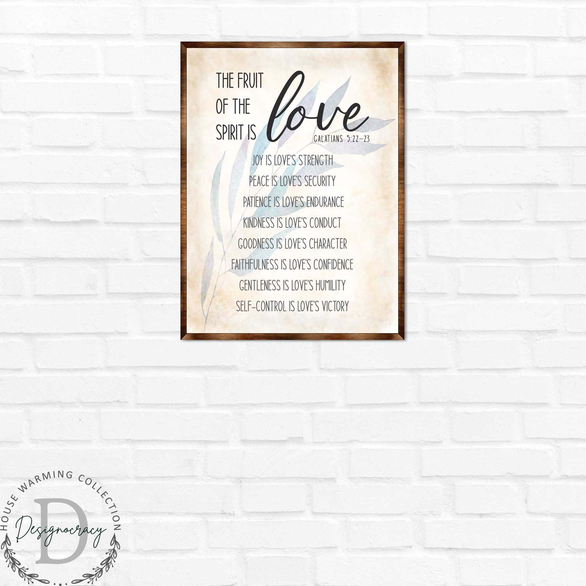 Fruit of the Spirit Sign - Wooden Christian sign - Verse sign - Galatians 5 22 - House warming gift - Bible sign - Scripture sign - 310347 - Two & Gathered