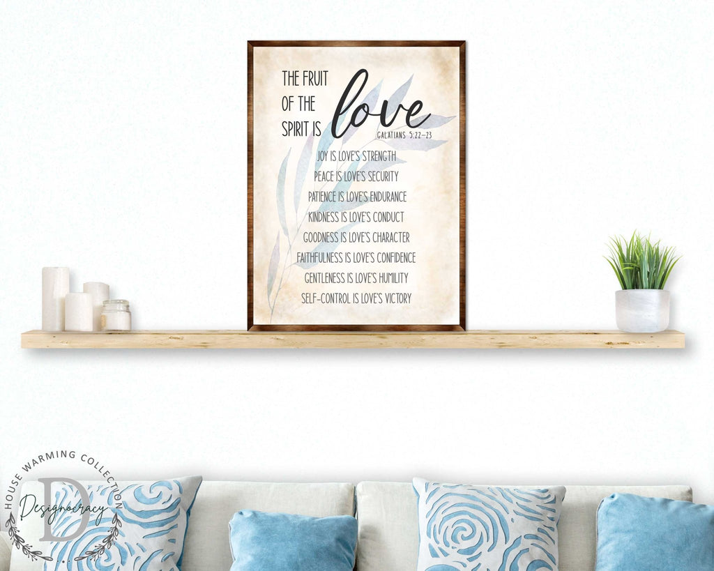 Fruit of the Spirit Sign - Wooden Christian sign - Verse sign - Galatians 5 22 - House warming gift - Bible sign - Scripture sign - 310347 - Two & Gathered