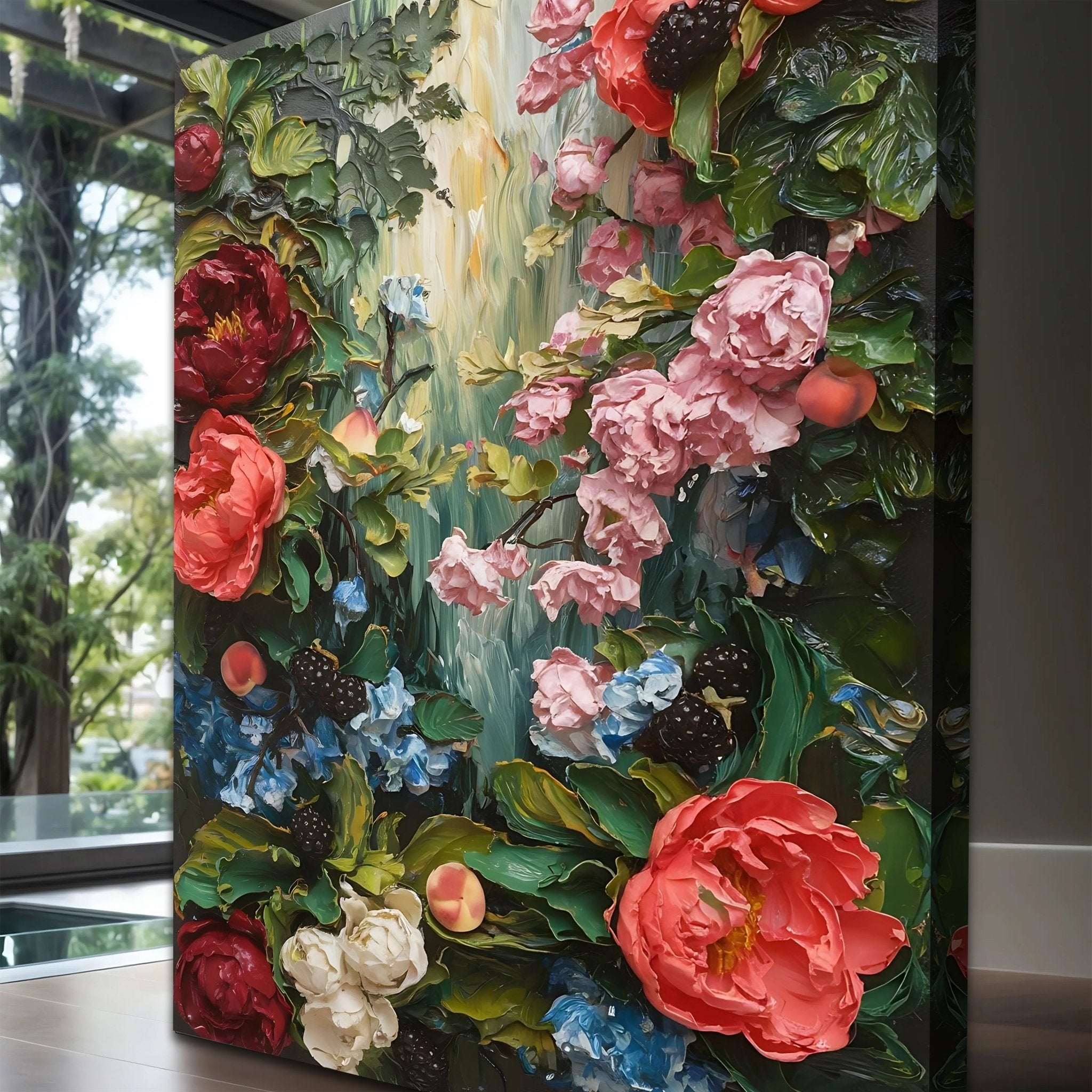 Garden Floral Impasto Wall Art - Two & Gathered