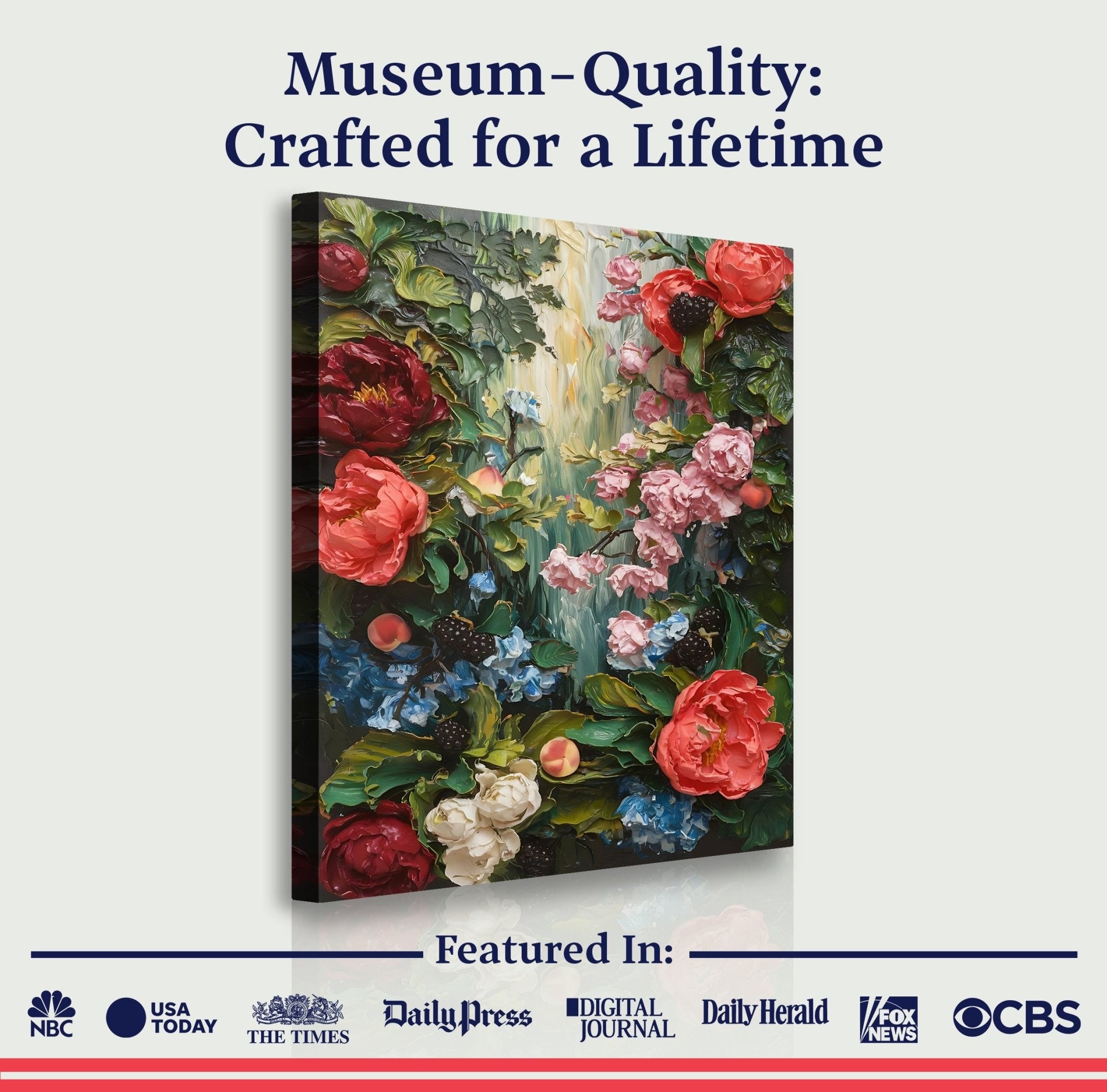 Garden Floral Impasto Wall Art - Two & Gathered