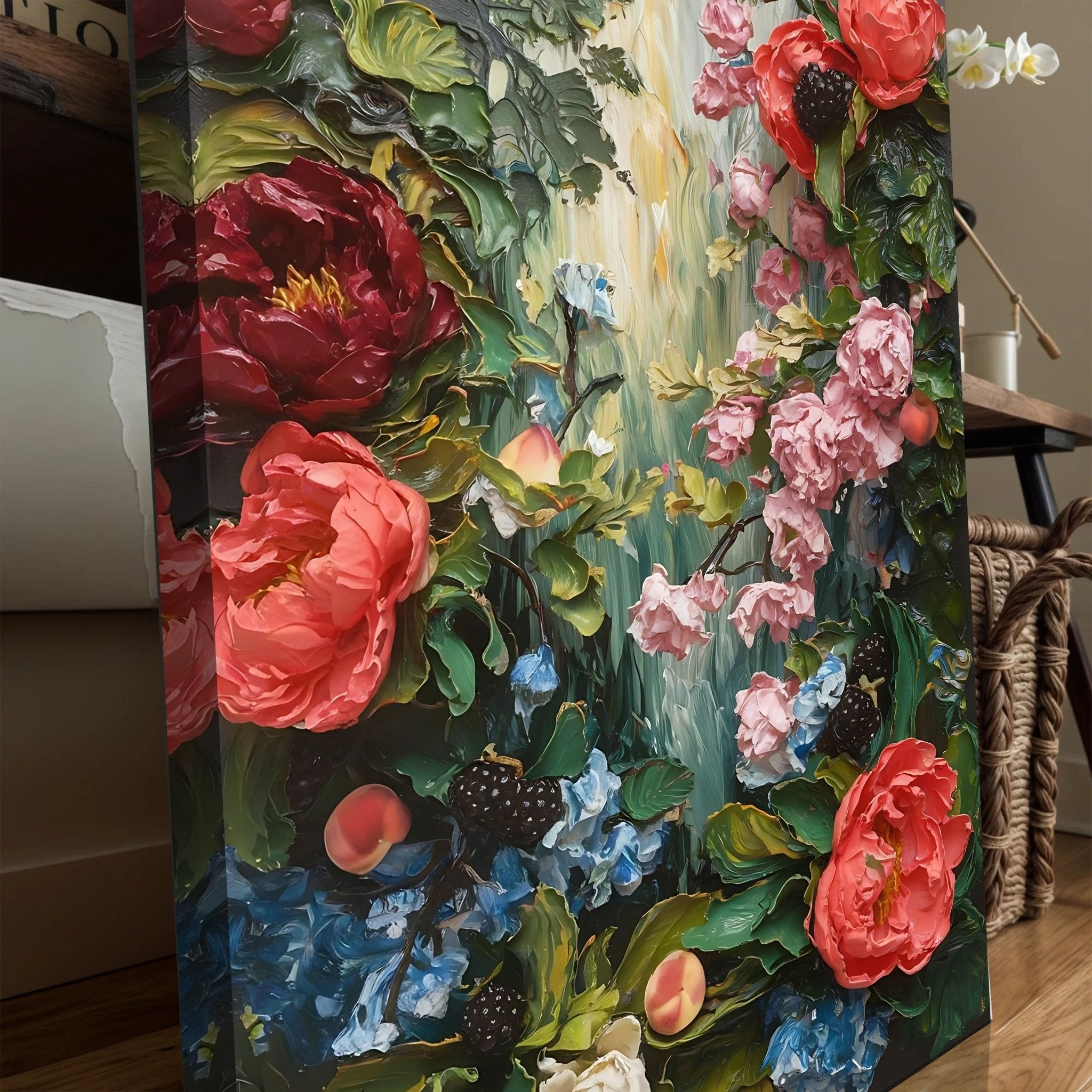 Garden Floral Impasto Wall Art - Two & Gathered