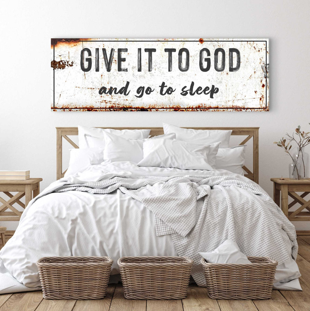 Give It to God and Go to Sleep – Rustic Christian Wall Art for Peaceful Nights - Two & Gathered