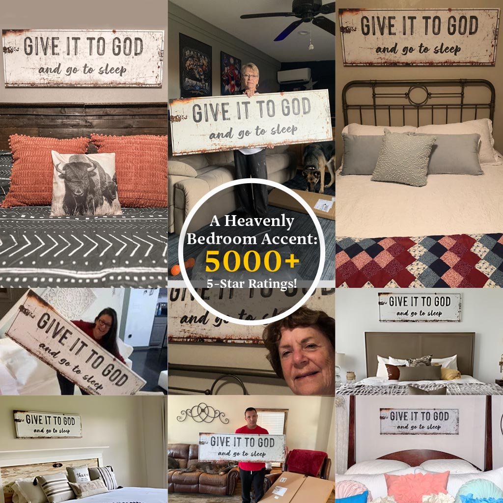 Give It to God and Go to Sleep – Rustic Christian Wall Art for Peaceful Nights - Two & Gathered
