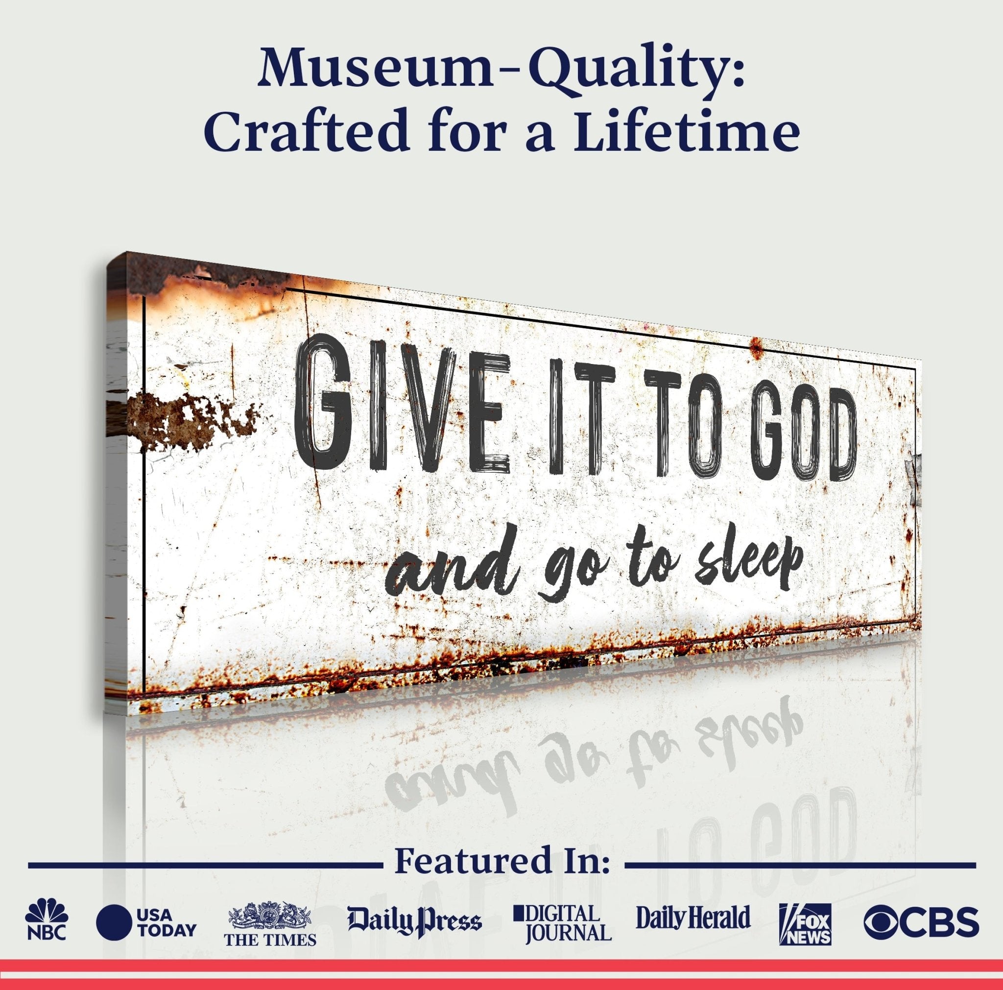 Give It to God and Go to Sleep – Rustic Christian Wall Art for Peaceful Nights - Two & Gathered