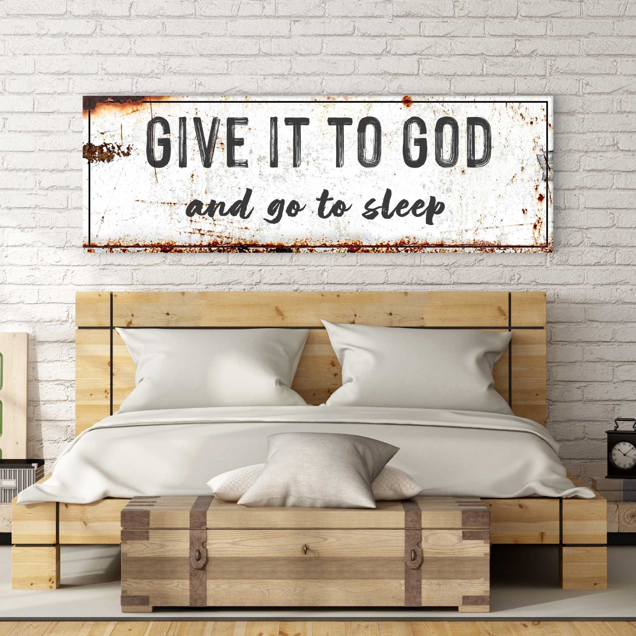 Give It to God and Go to Sleep – Rustic Christian Wall Art for Peaceful Nights - Two & Gathered