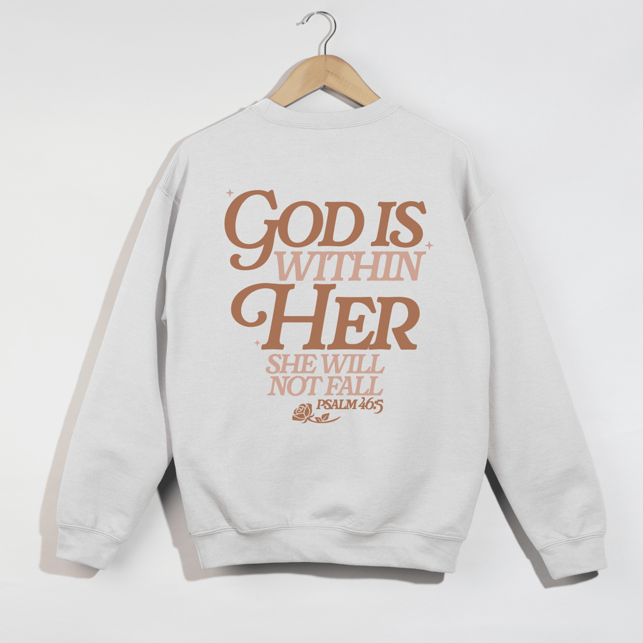God Is Within Her Crewneck | Psalm 46:5 Sweatshirt | Faith - Based Christian Apparel - Two & Gathered