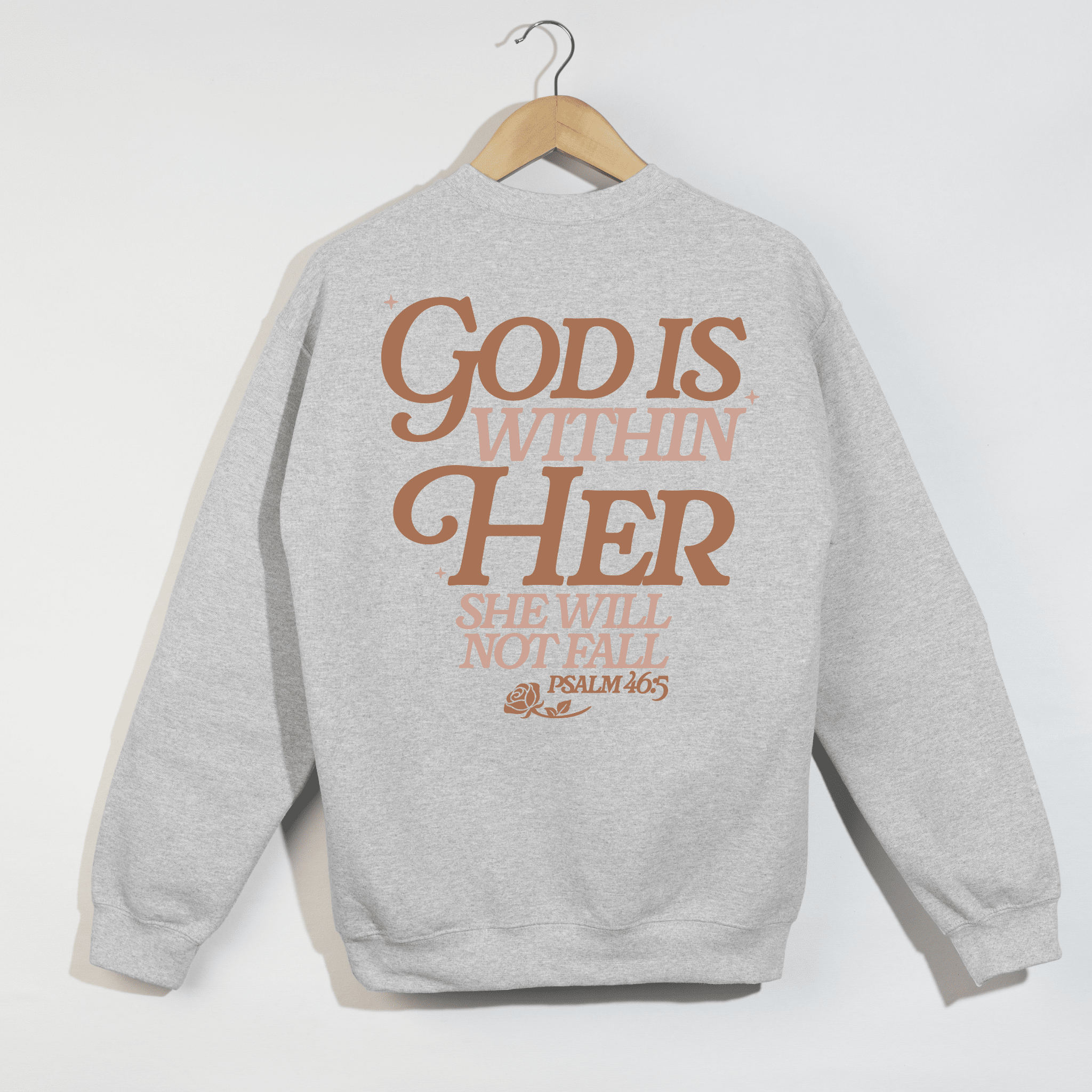 God Is Within Her Crewneck | Psalm 46:5 Sweatshirt | Faith - Based Christian Apparel - Two & Gathered