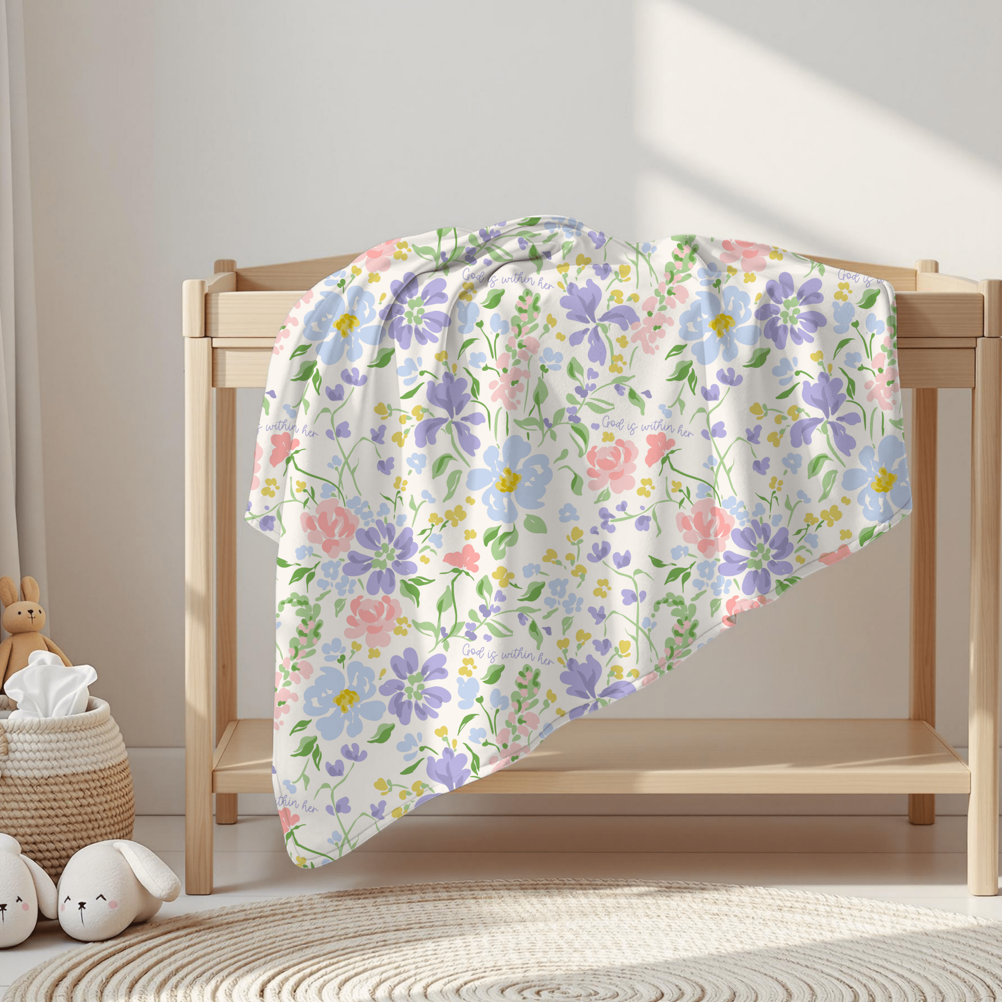 God is Within Her Minky Blanket - Two & Gathered