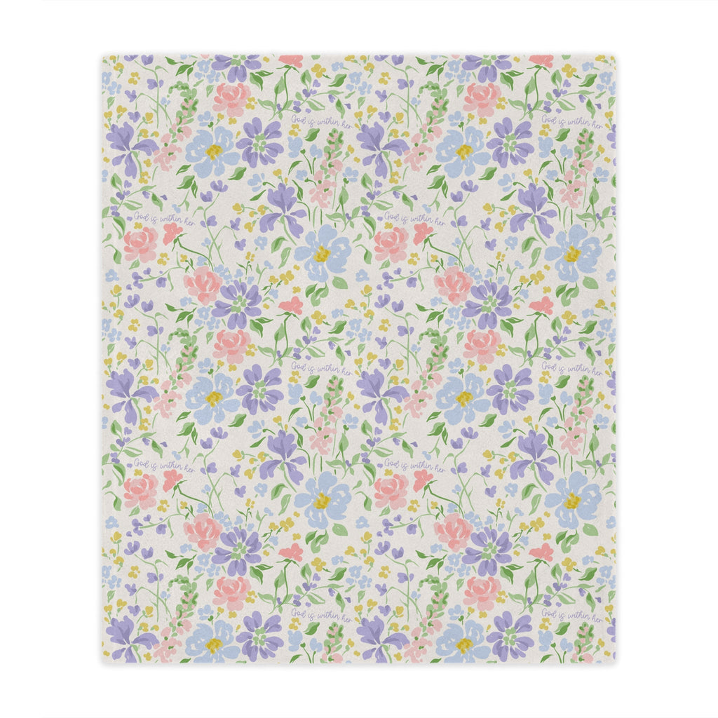 God is Within Her Minky Blanket - Two & Gathered
