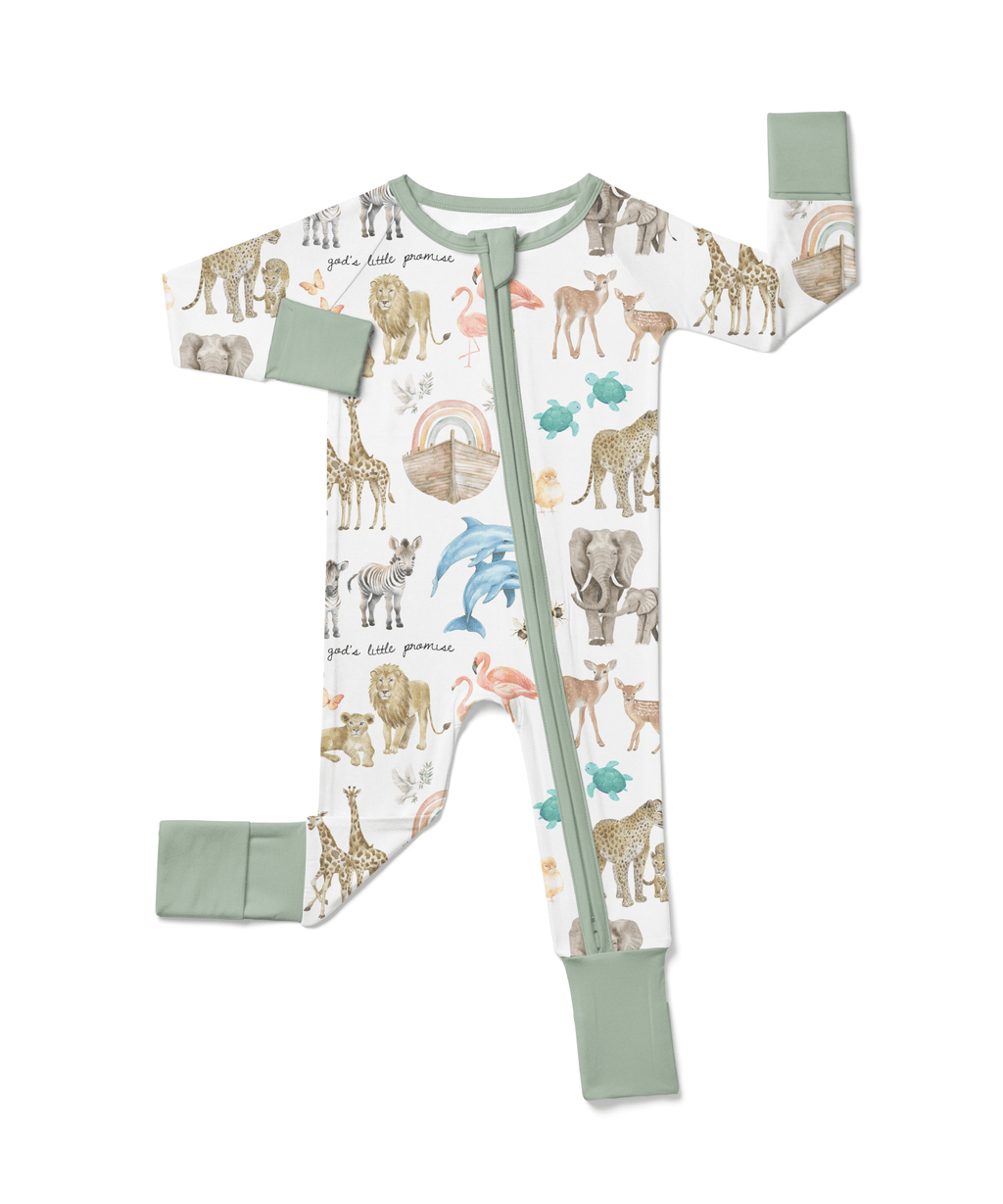 God's Little Promise Bamboo Footed Onesie Pajama - Two & Gathered