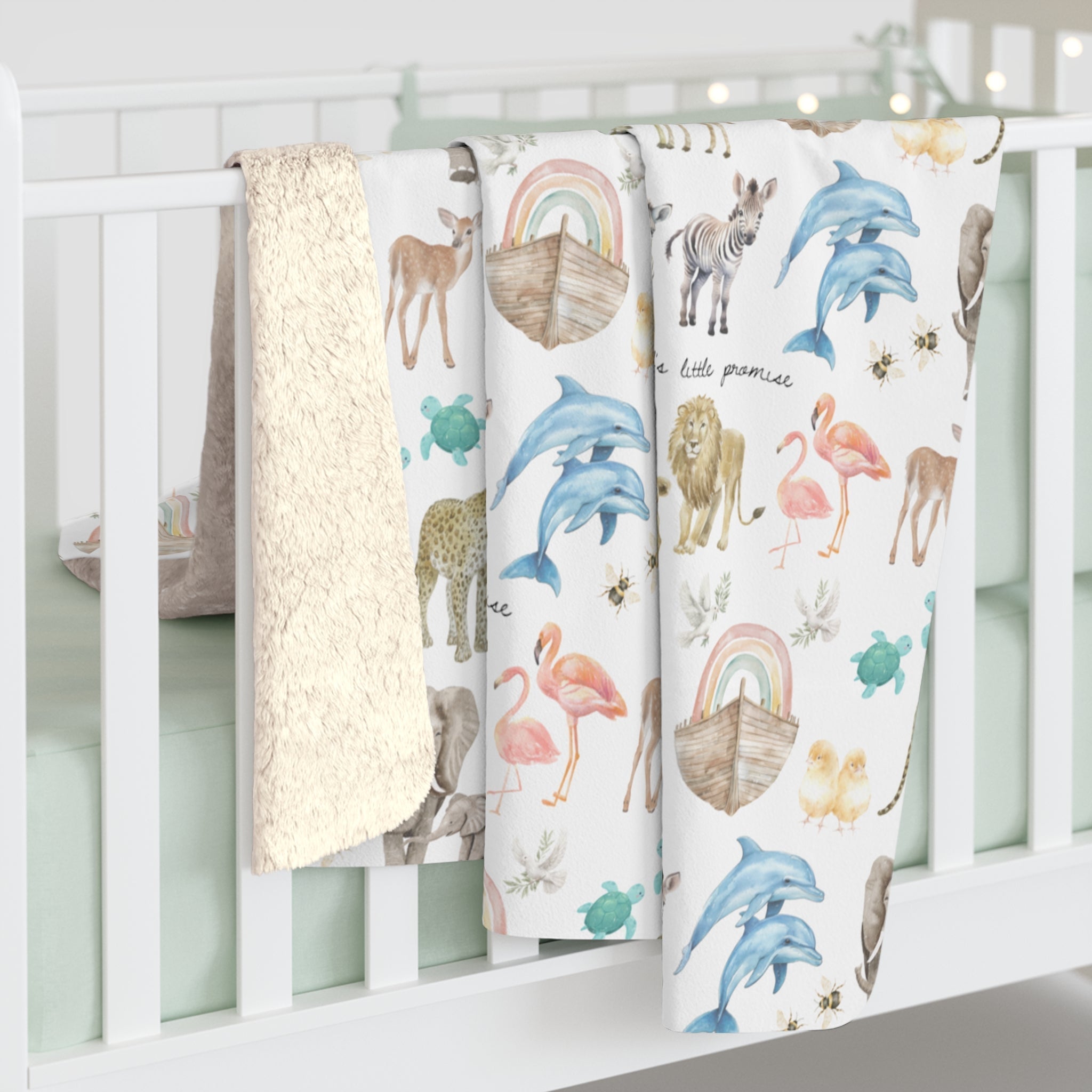 God's Little Promise Sherpa Blanket - Two & Gathered