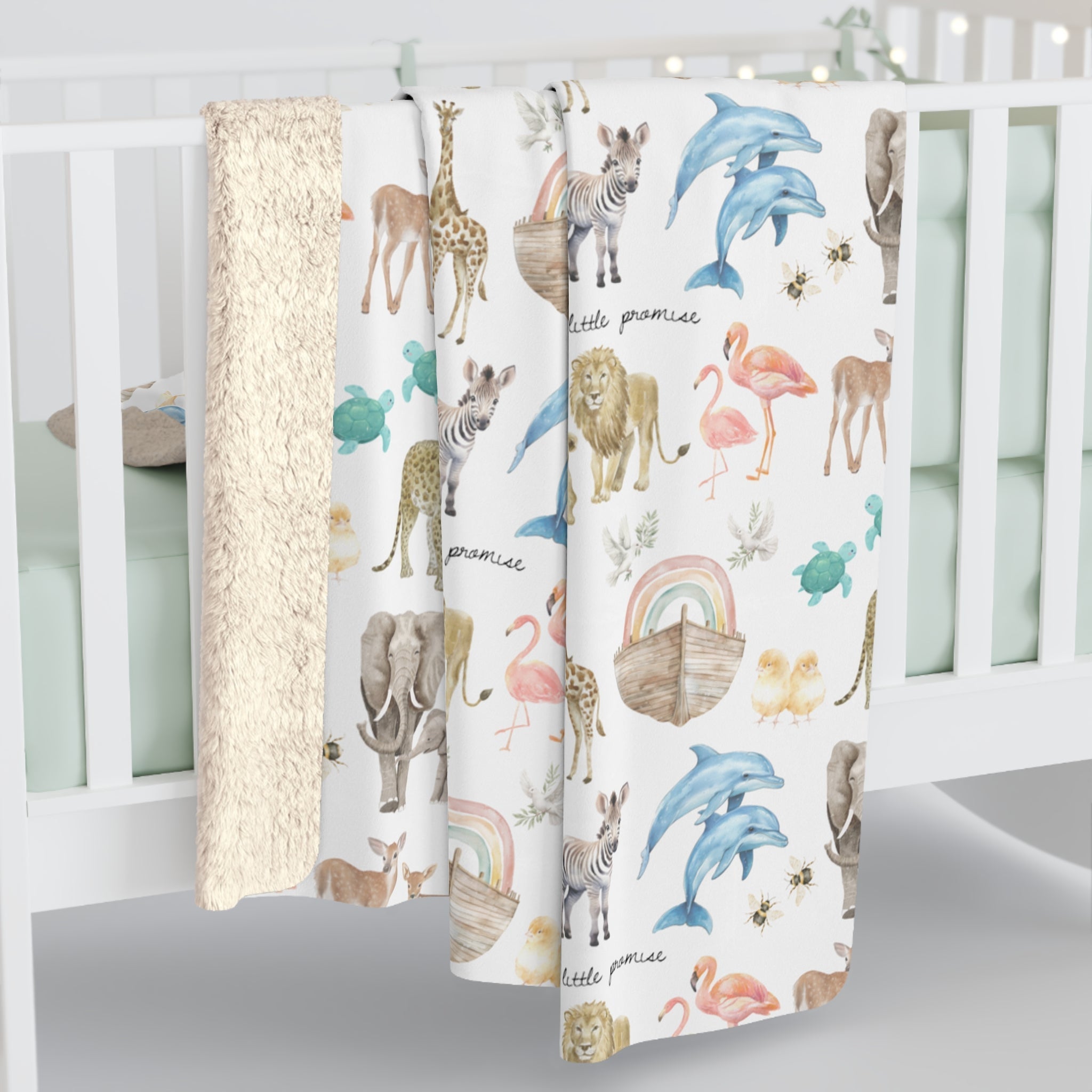 God's Little Promise Sherpa Blanket - Two & Gathered